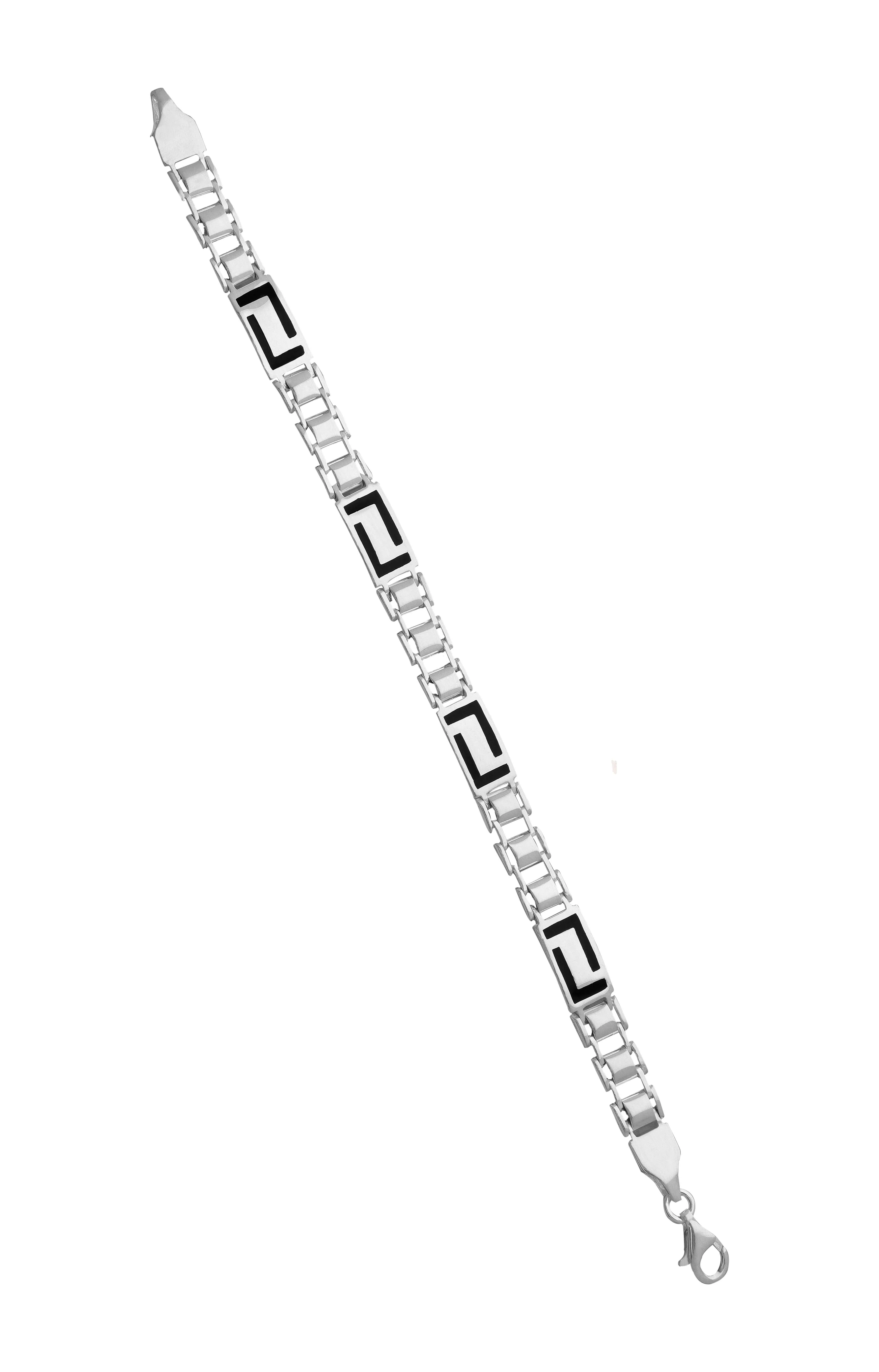 Men’s Trendy Cut Sterling Silver Bracelet - Image 3