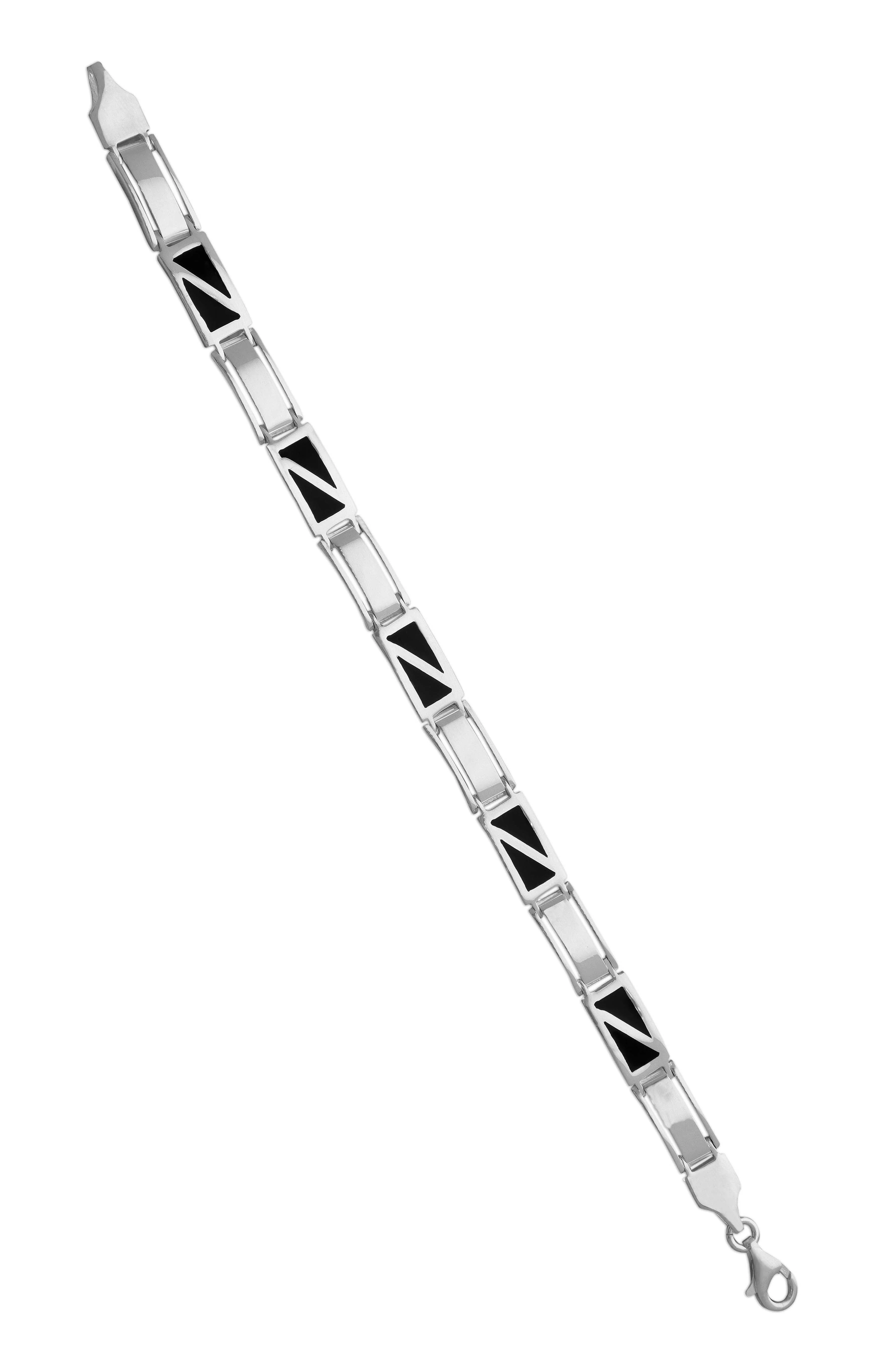 Men’s Square Cut Sterling Silver Bracelet - Image 3