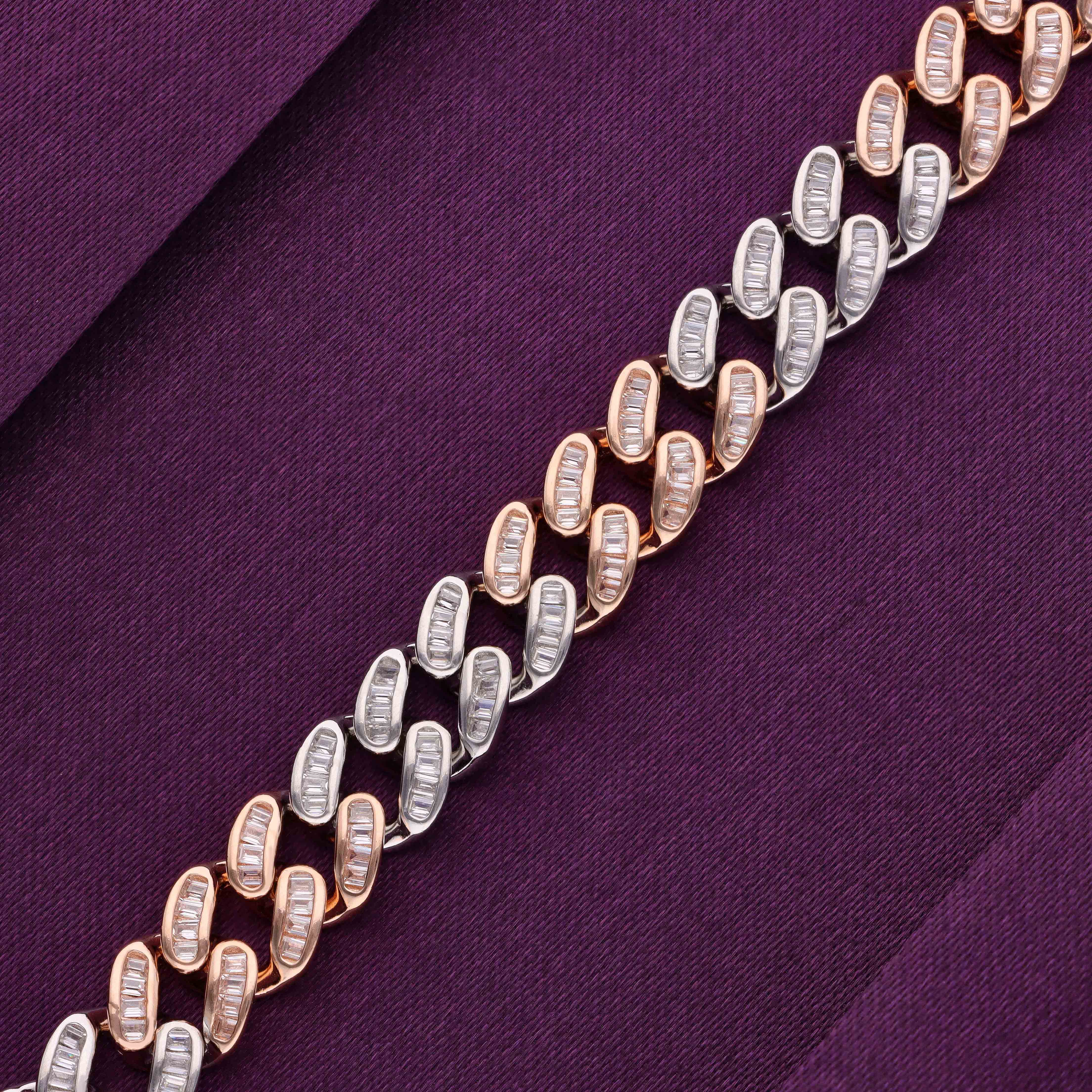 Men’s Stylish Zircon Cuban Link Silver Chain - Image 4