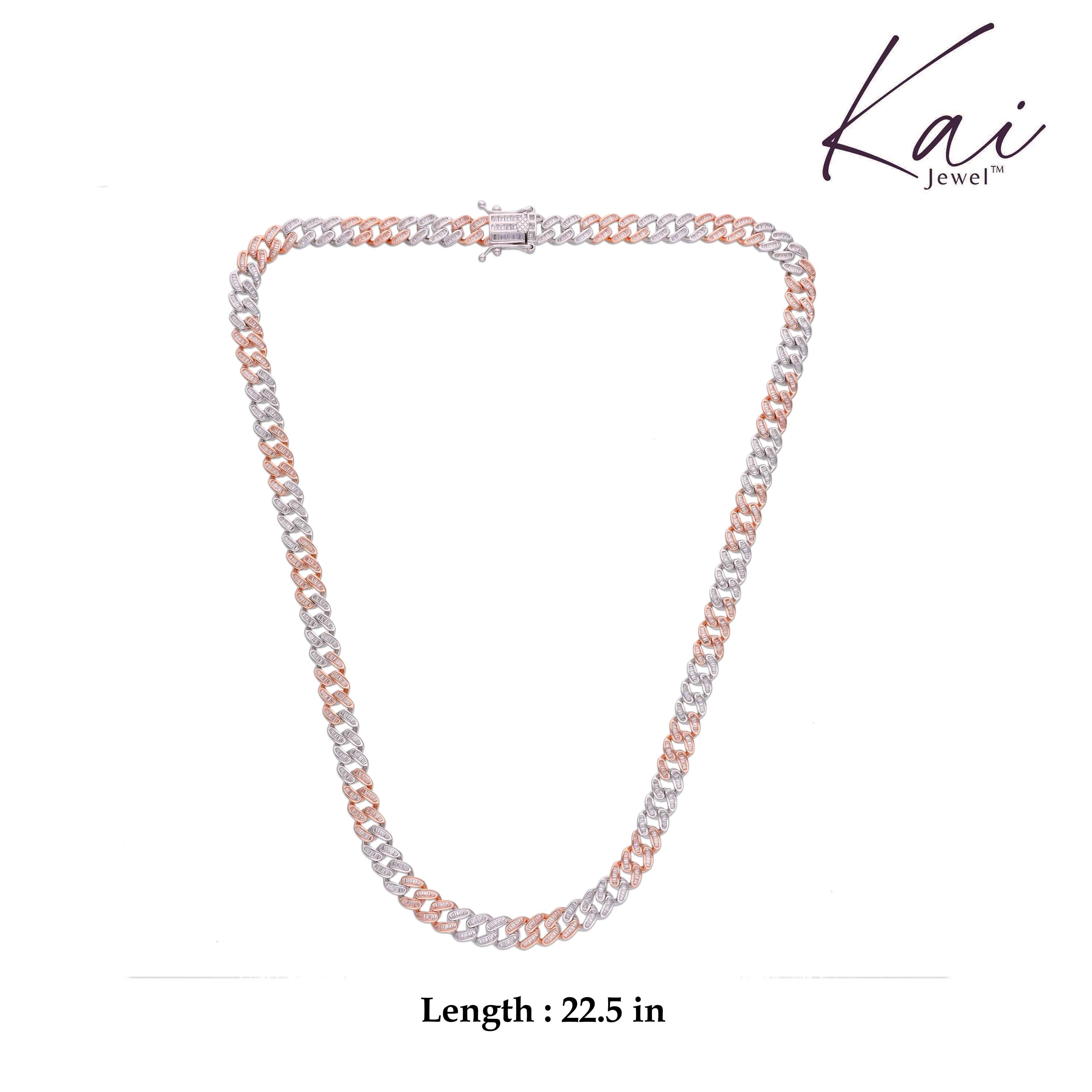 Men’s Stylish Zircon Cuban Link Silver Chain - Image 7