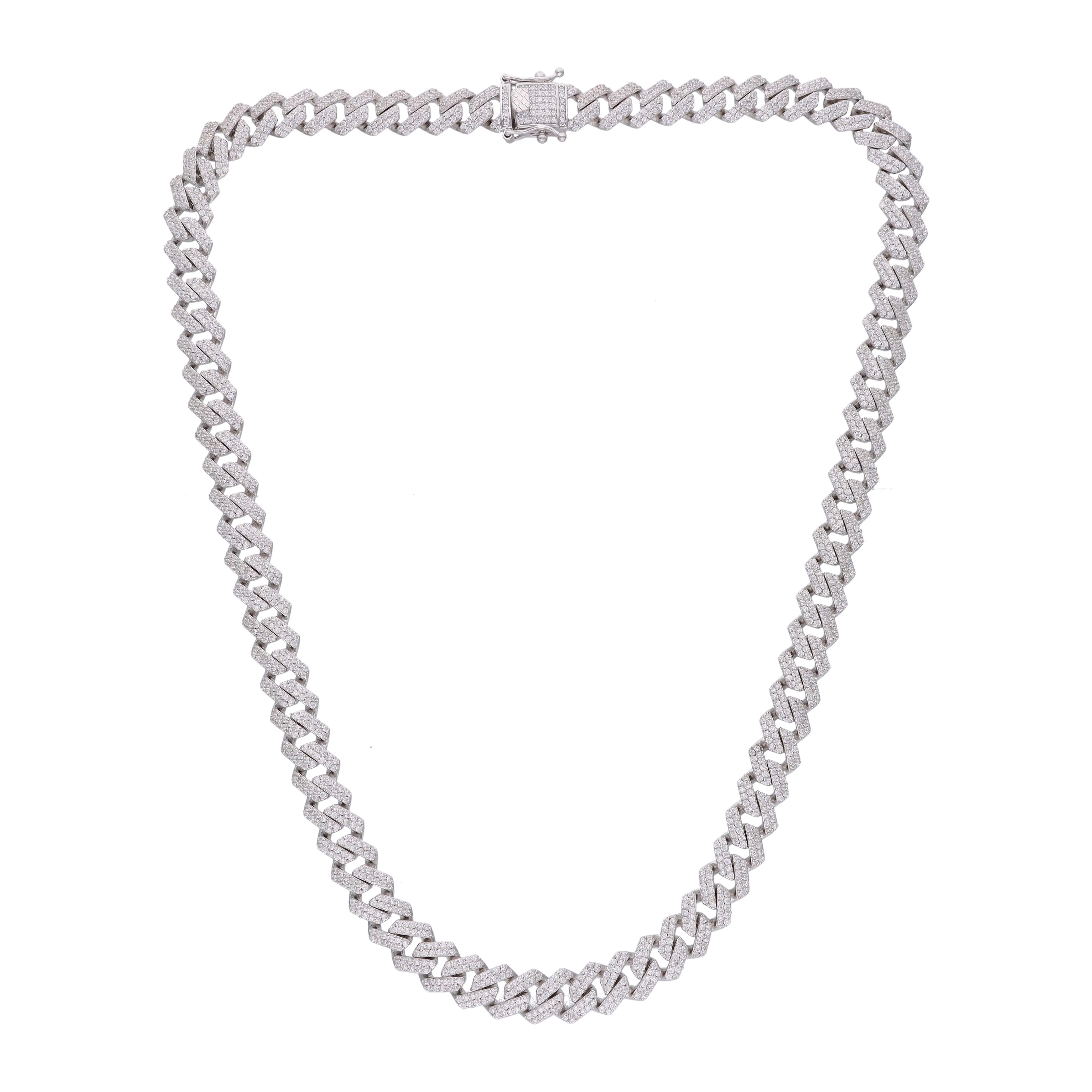 Men’s Pave Zircon Cuban Link Silver Chain - Image 5