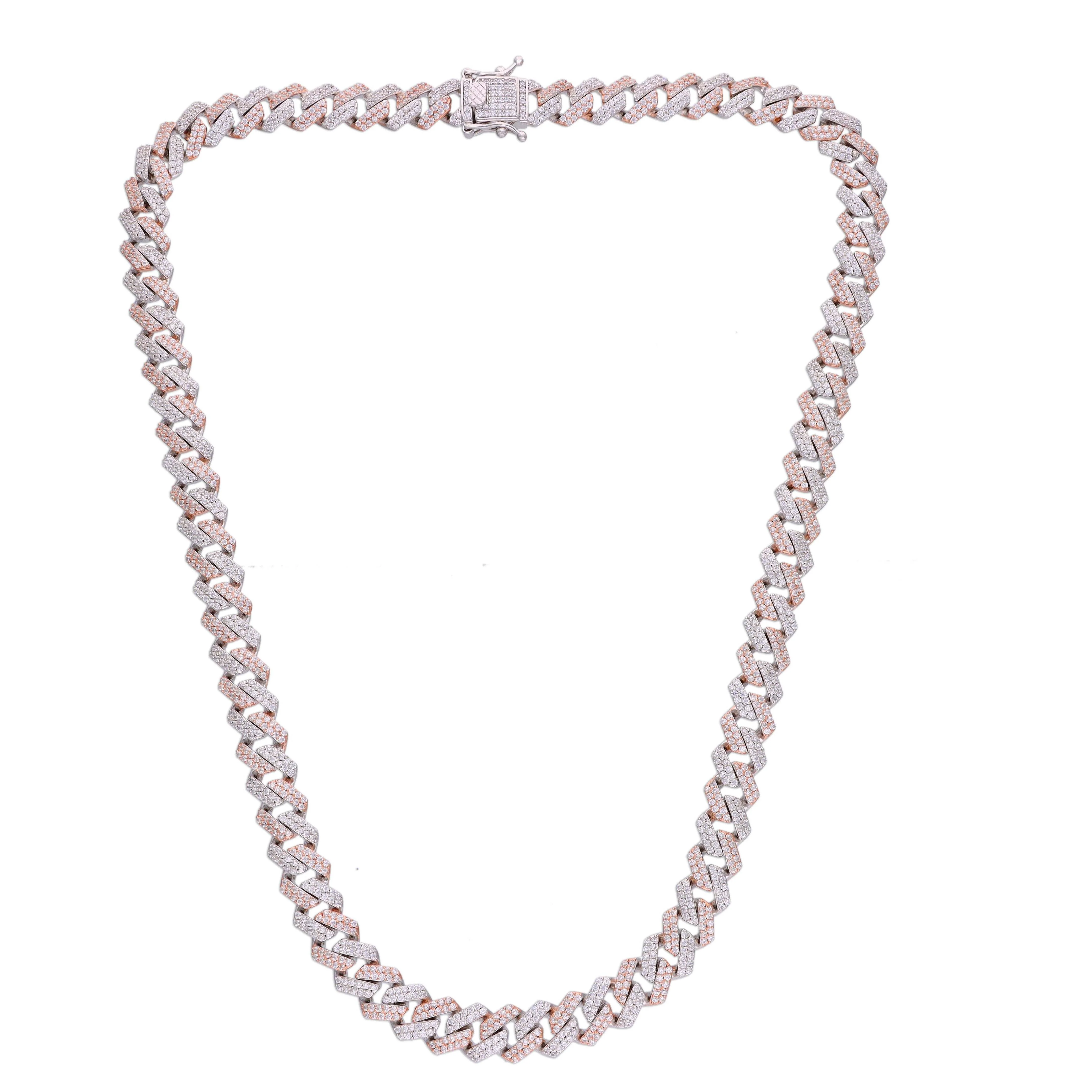 Men’s Pave Zircon Cuban Link Silver Chain - Image 6