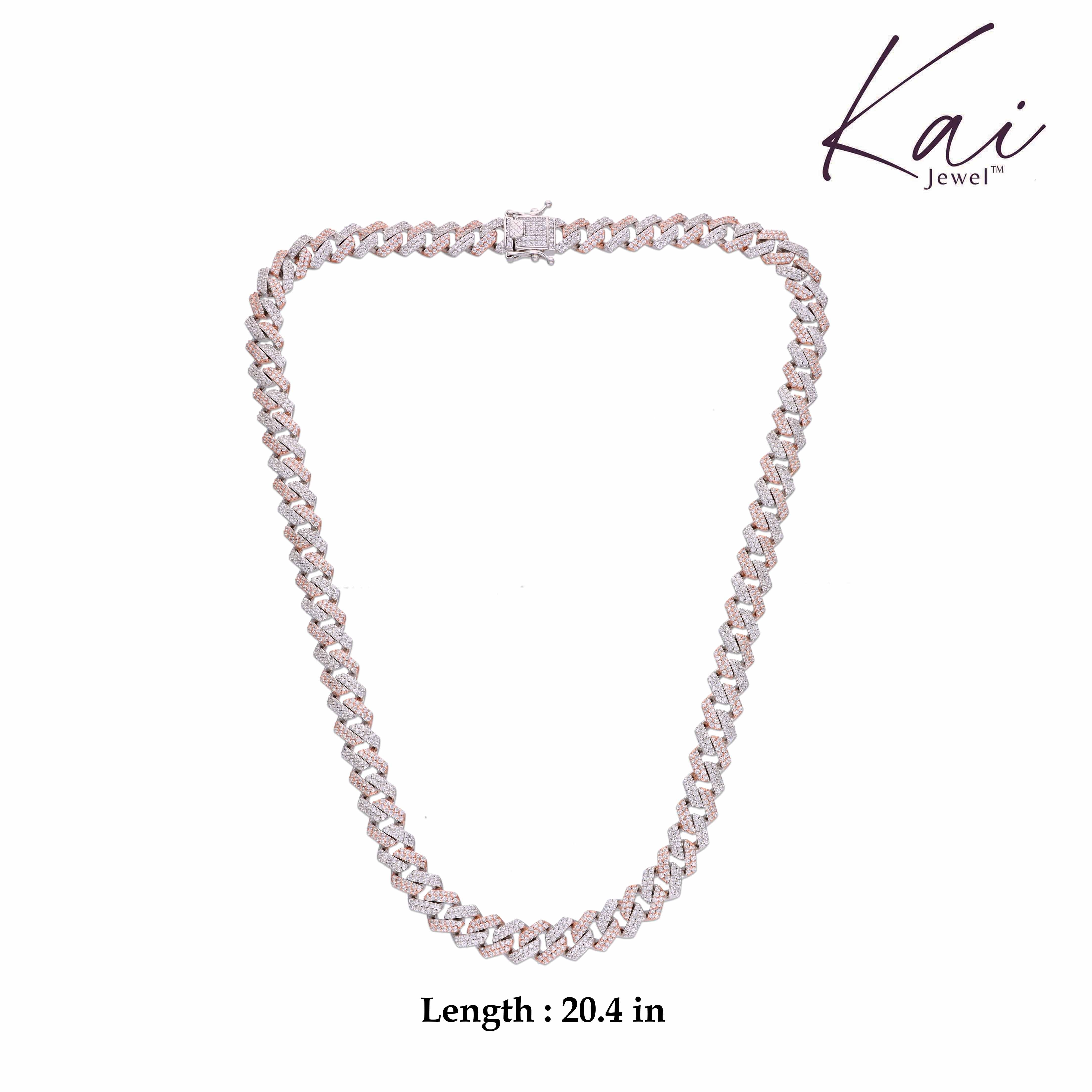 Men’s Pave Zircon Cuban Link Silver Chain - Image 7
