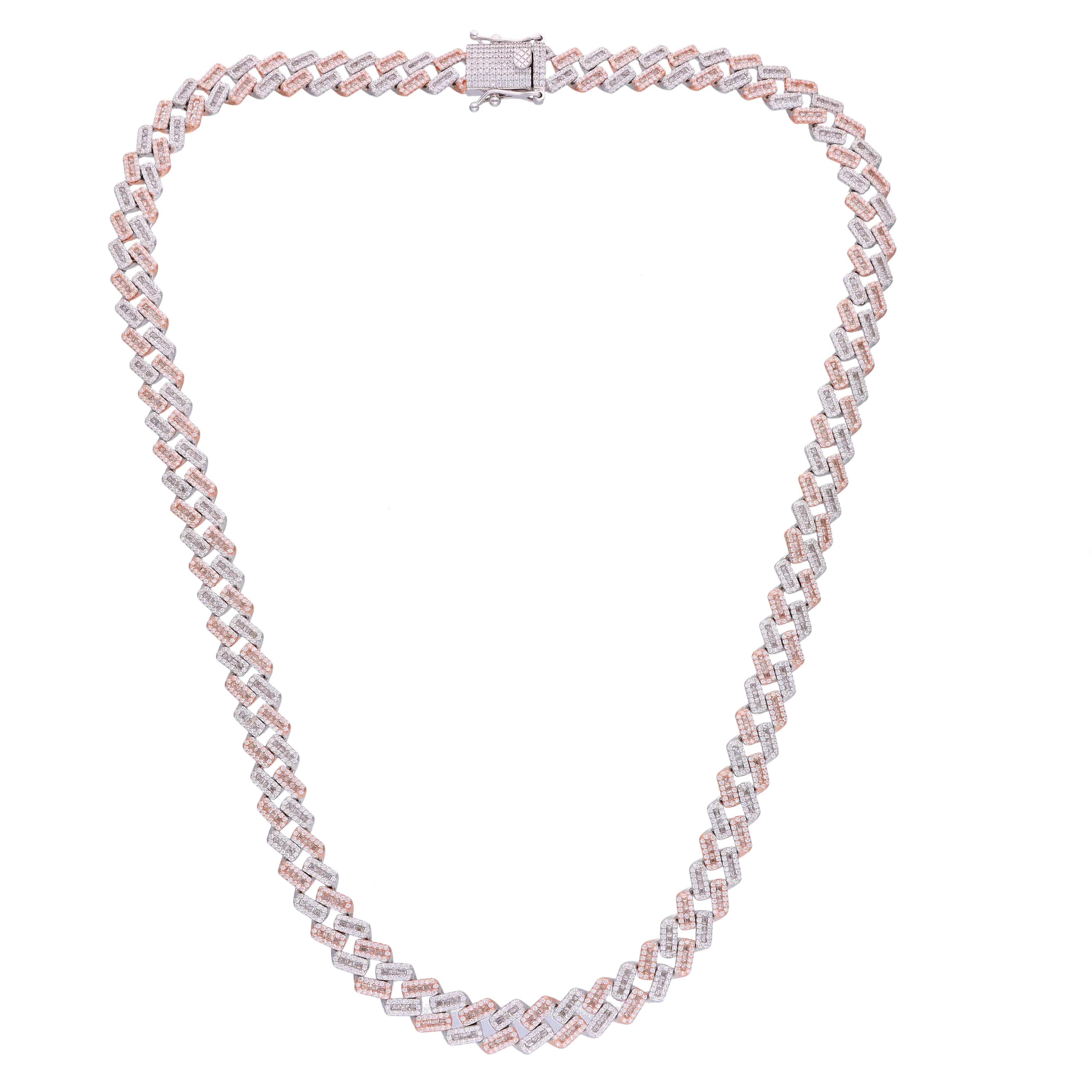 Men’s Zircon Cuban Link Silver Chain - Image 6