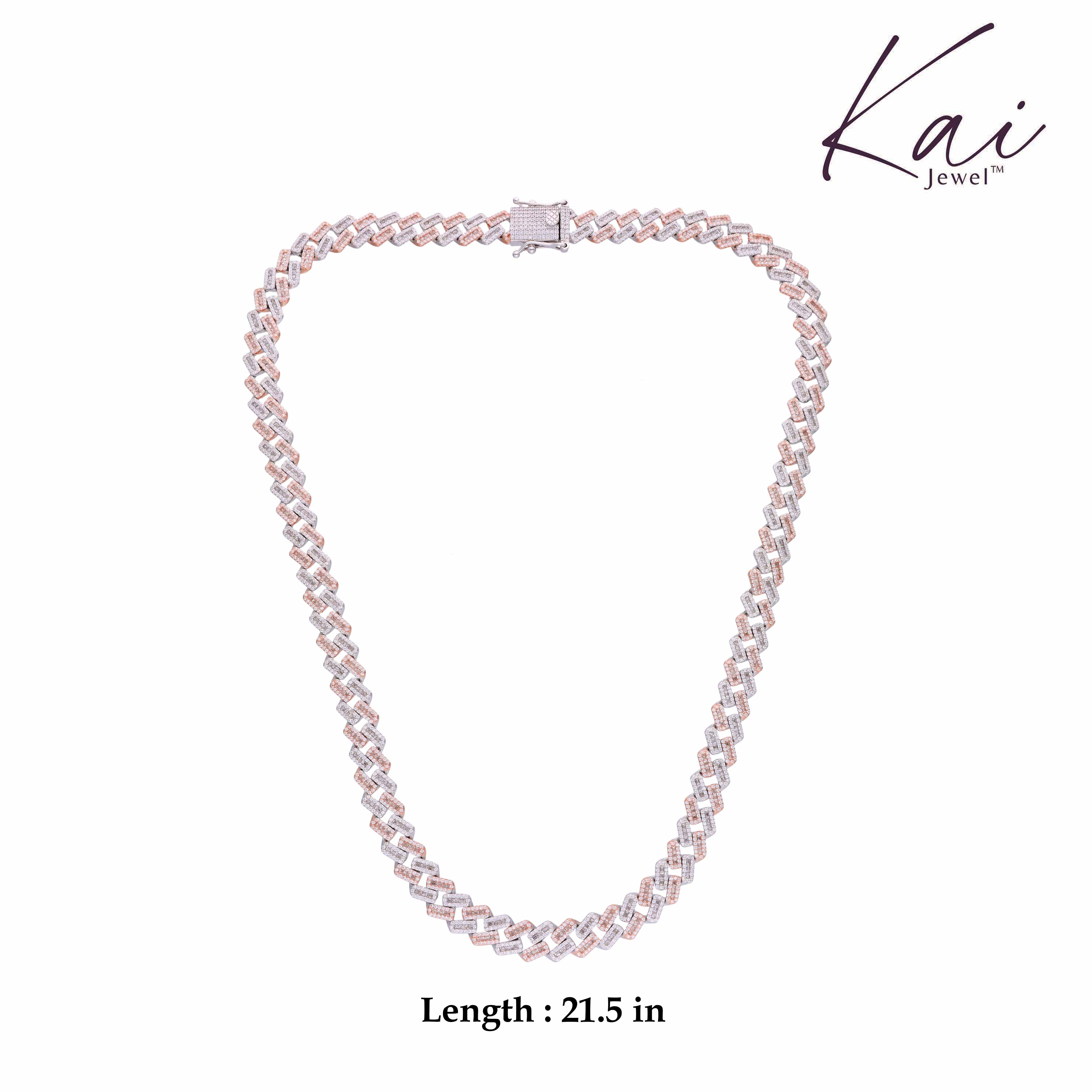 Men’s Zircon Cuban Link Silver Chain - Image 7