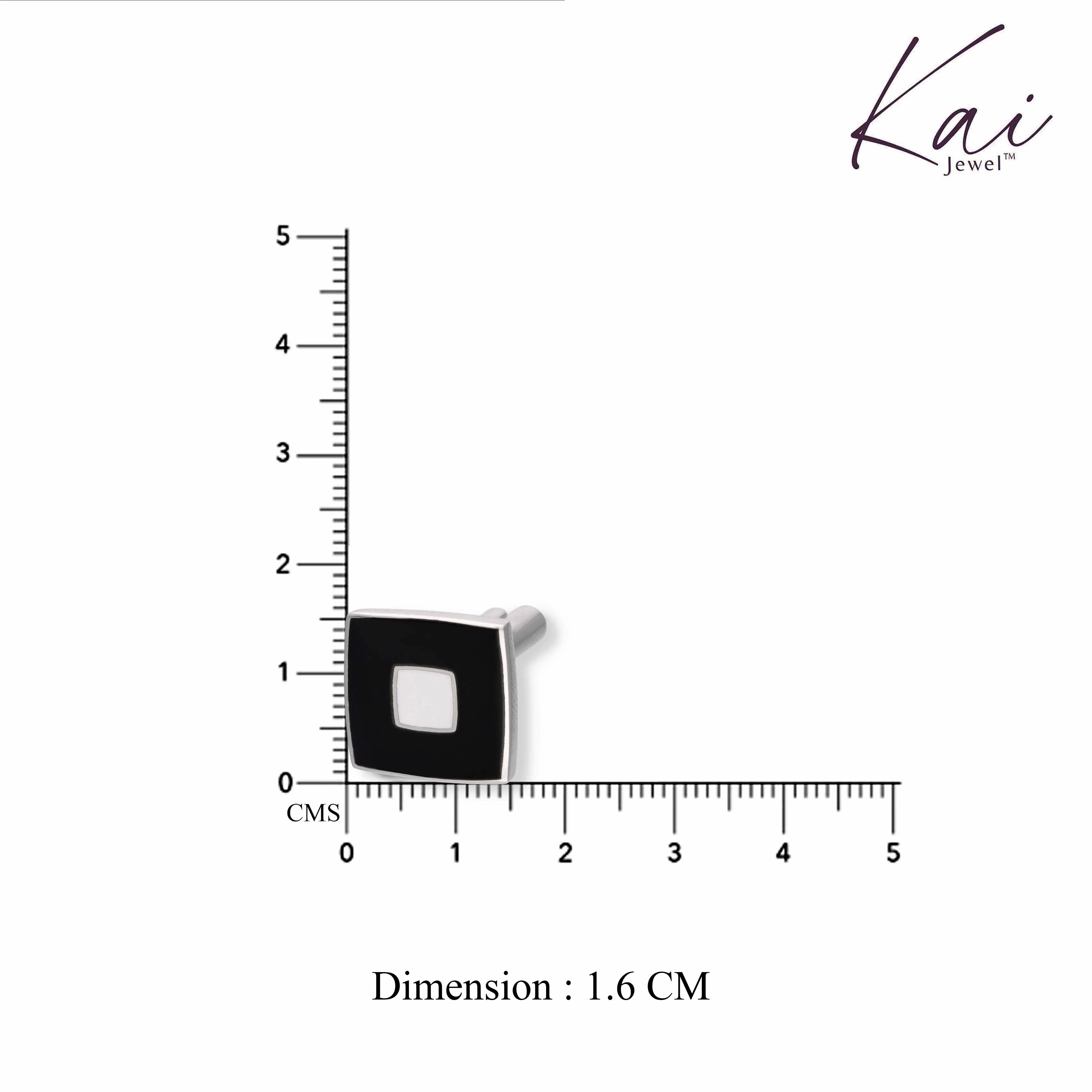 Men’s Square Silver Cufflinks - Image 3