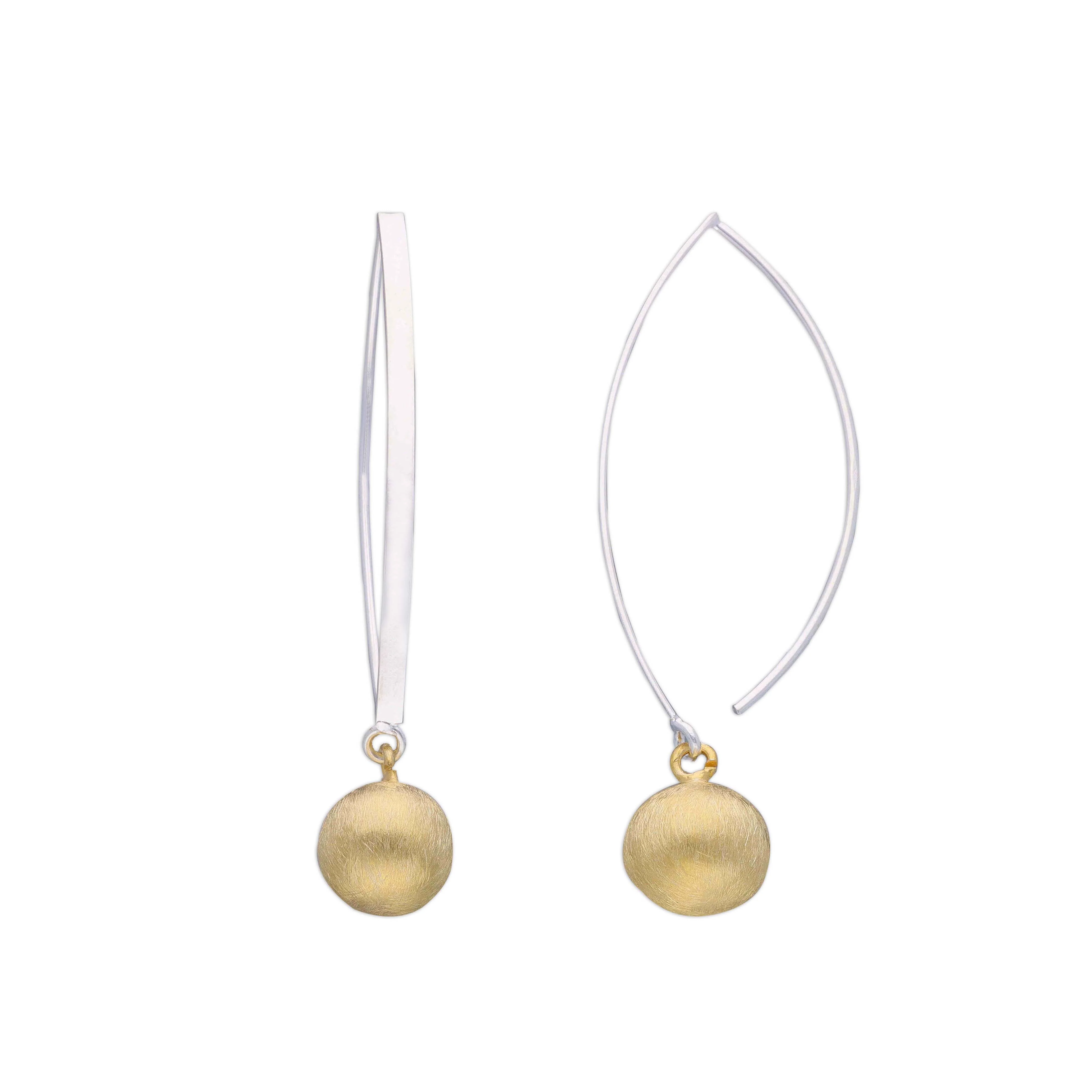 Shiny Spheres Dangler Silver Earrings - Image 5