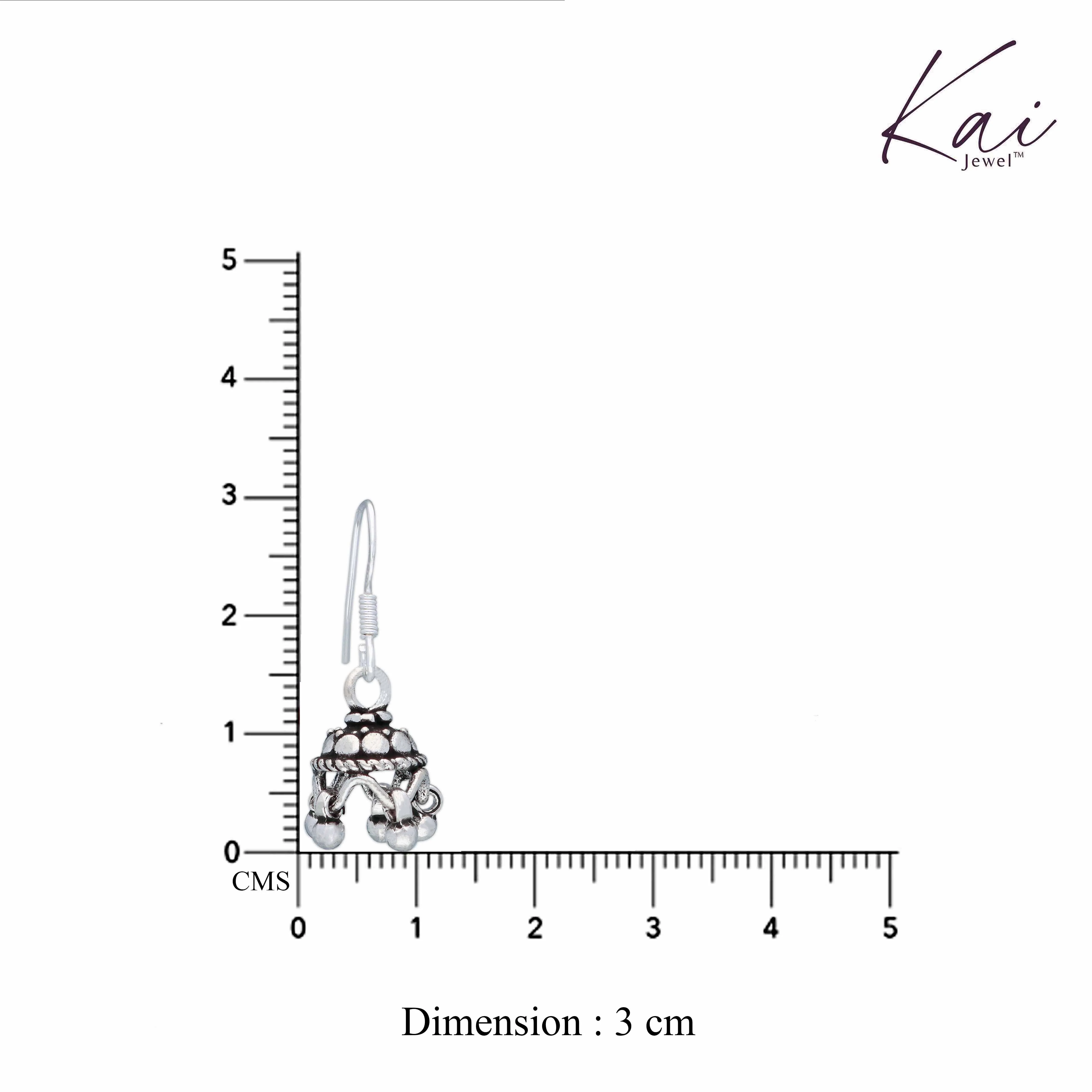 Close-knit Dome Silver Jhumki Earrings - Image 4