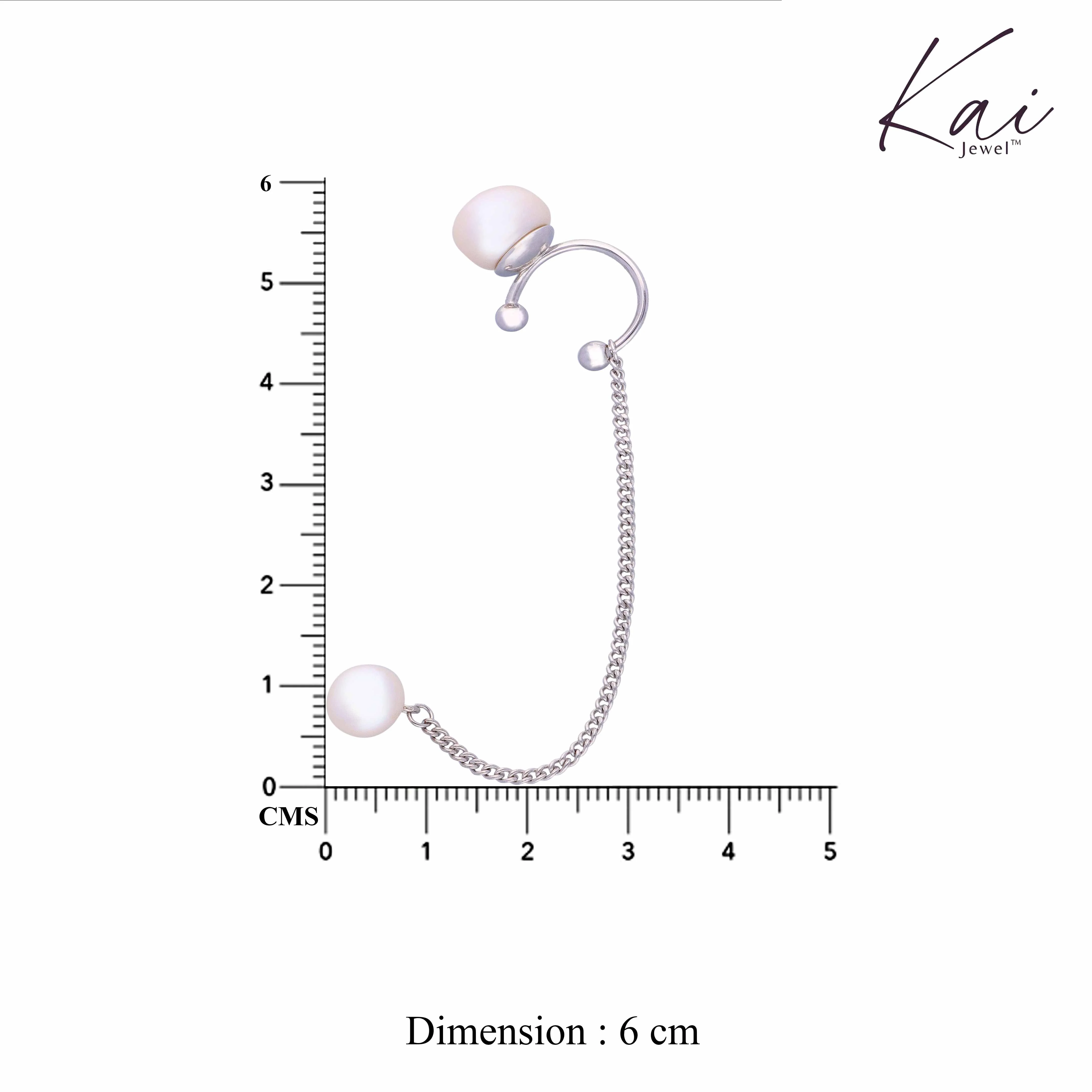 Bounded Beauty Pearl Silver Earrings - Image 5