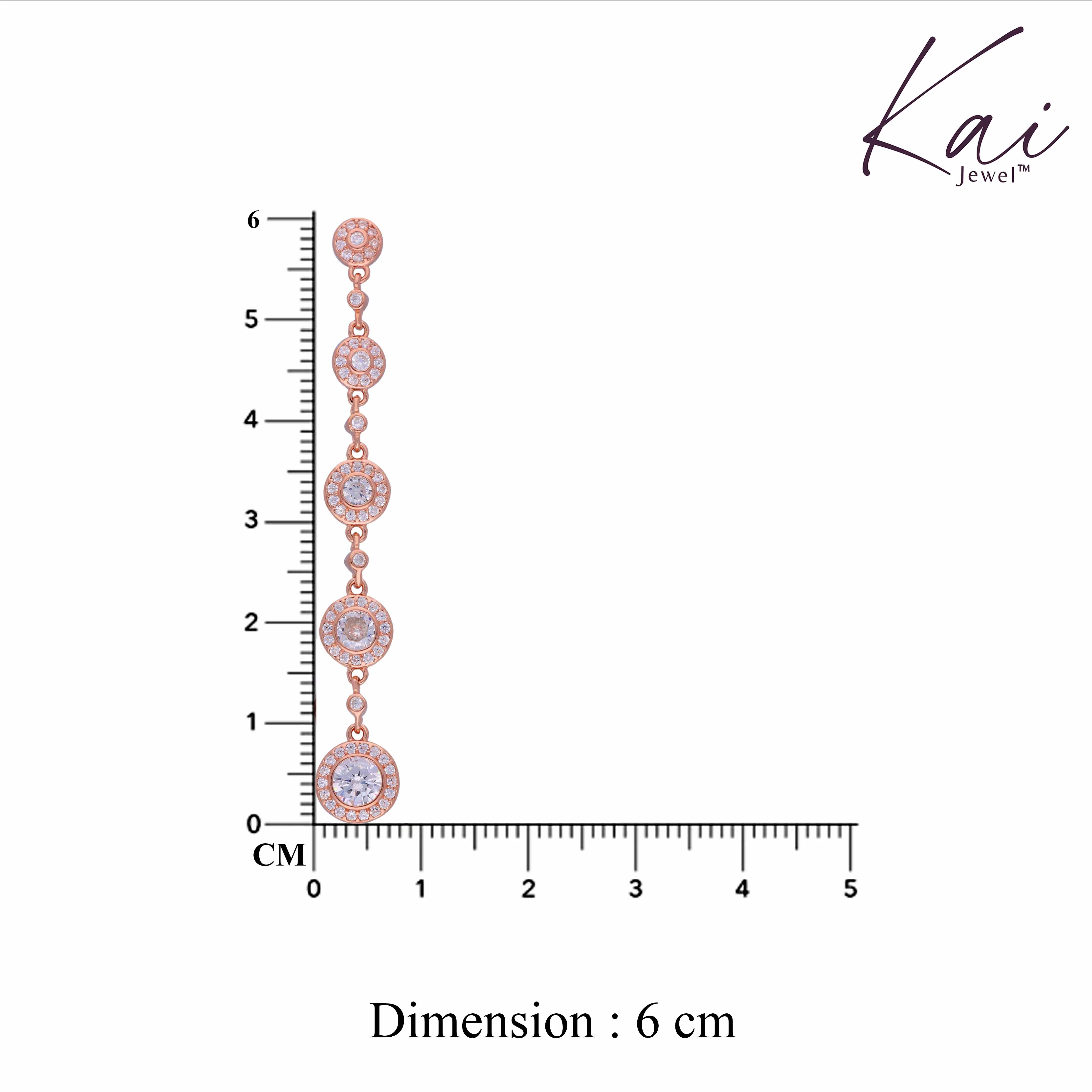 Charming Circles Rose Gold Dangler Earrings - Image 5