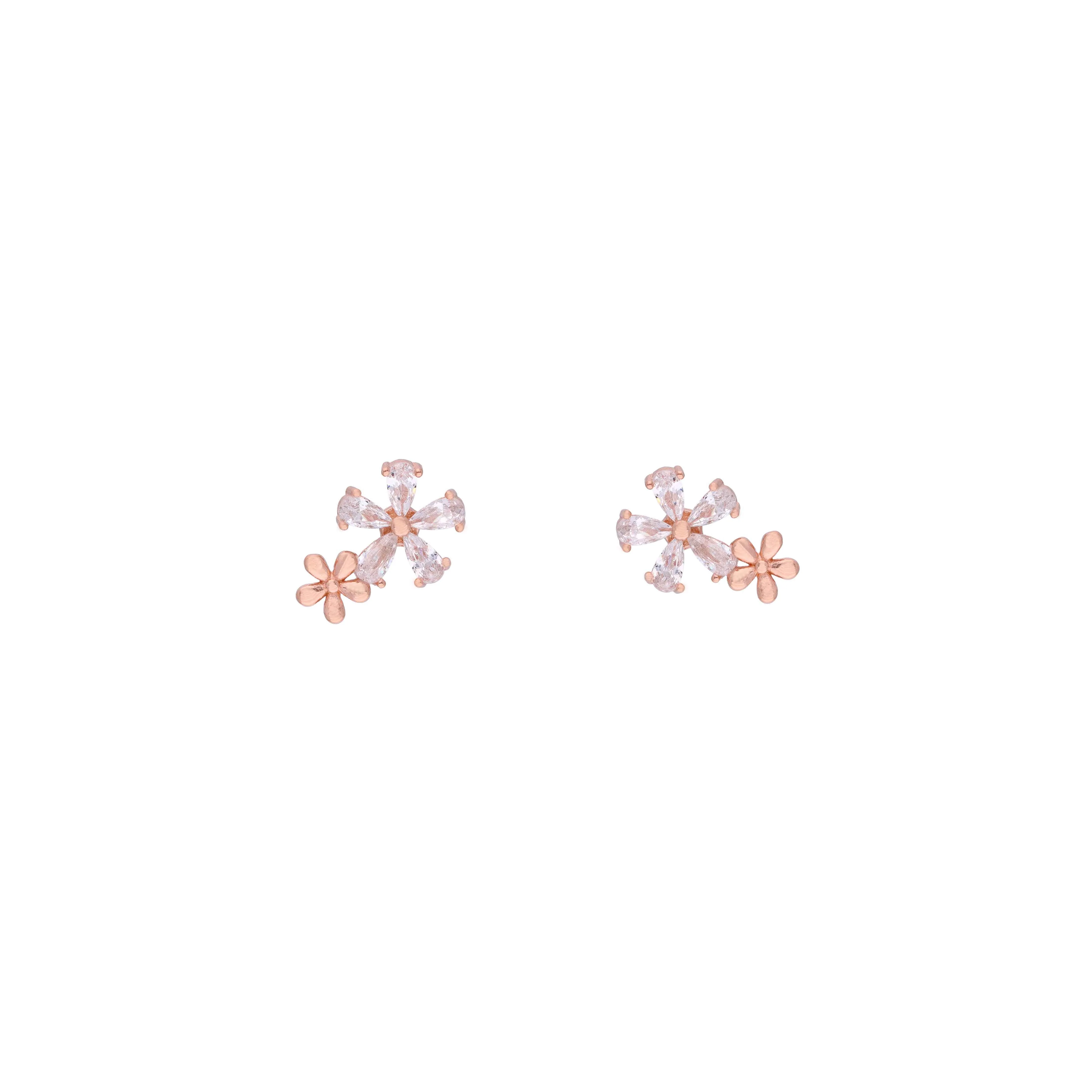 Crystal Flare Casual Silver Studs Earrings - Image 4