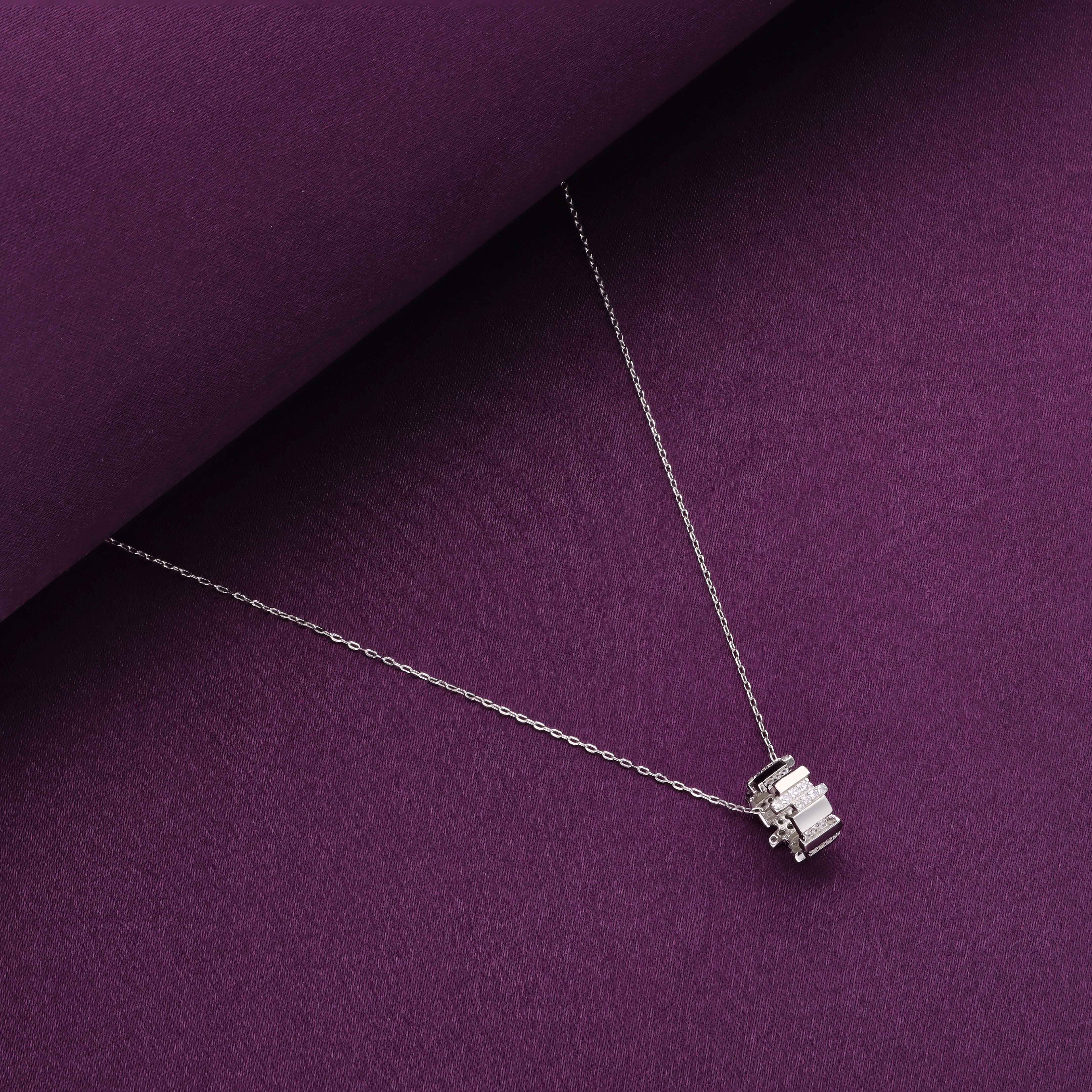 Eternal Circle Silver Ring Pendant Necklace - Image 3