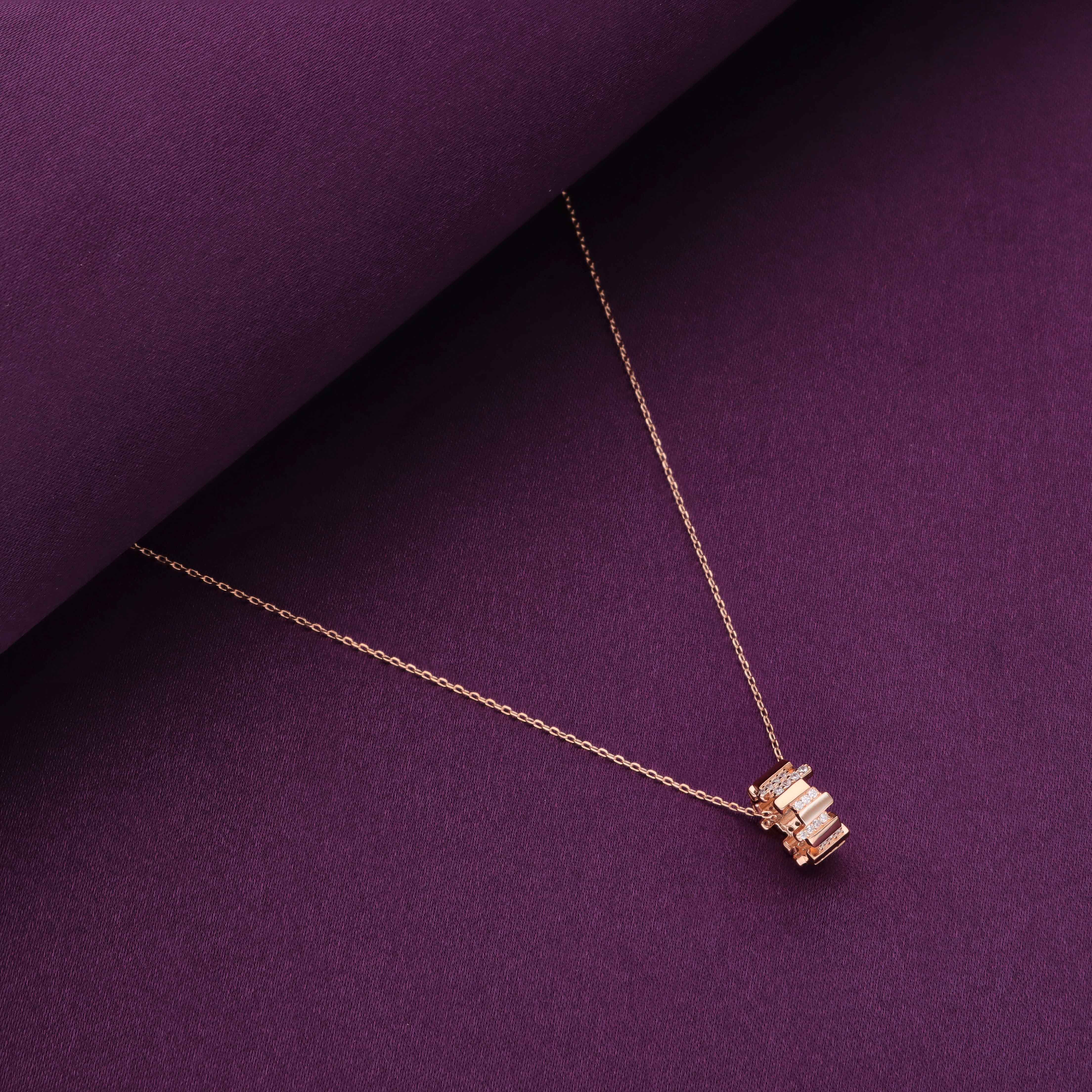 Eternal Circle Silver Ring Pendant Necklace - Image 4