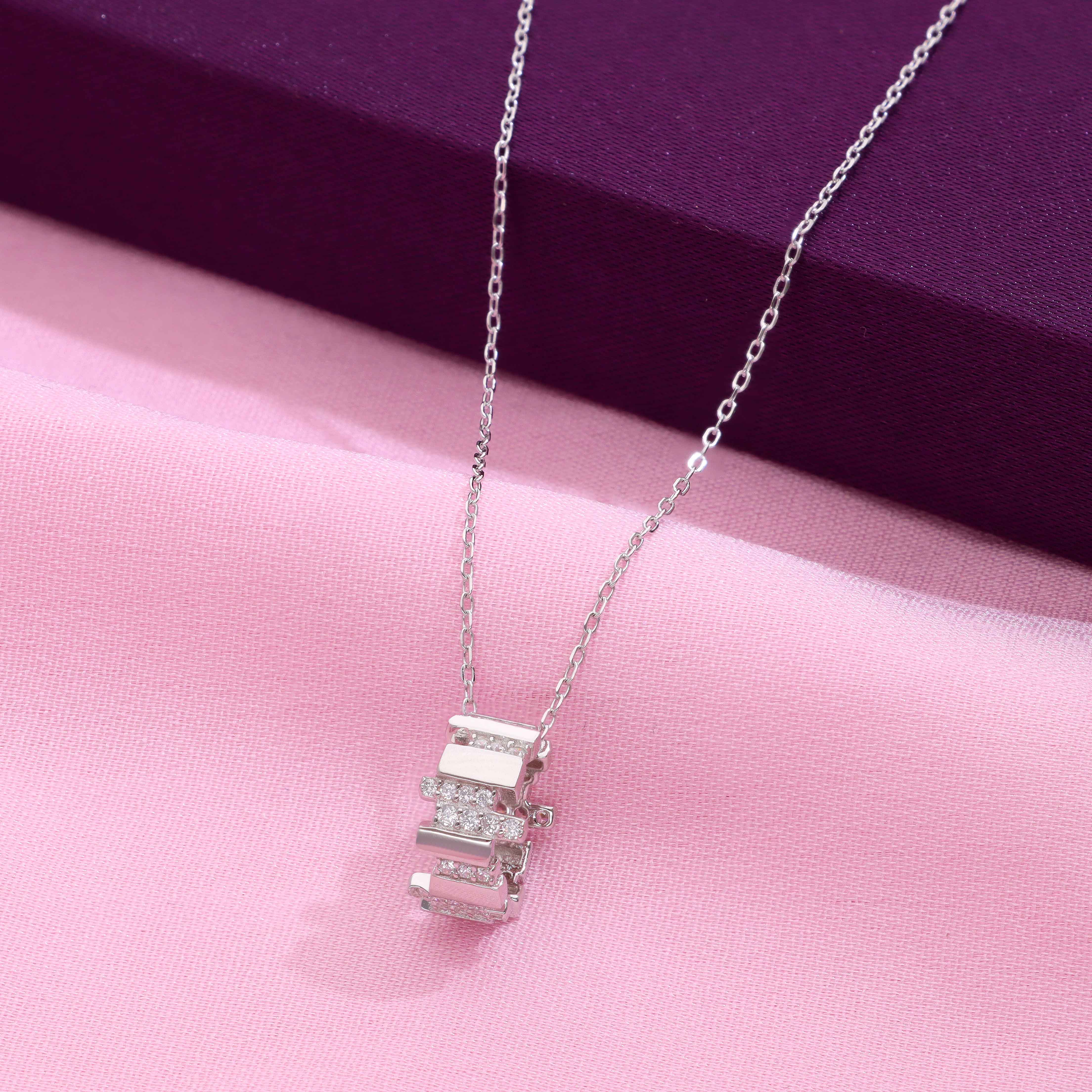 Eternal Circle Silver Ring Pendant Necklace - Image 6