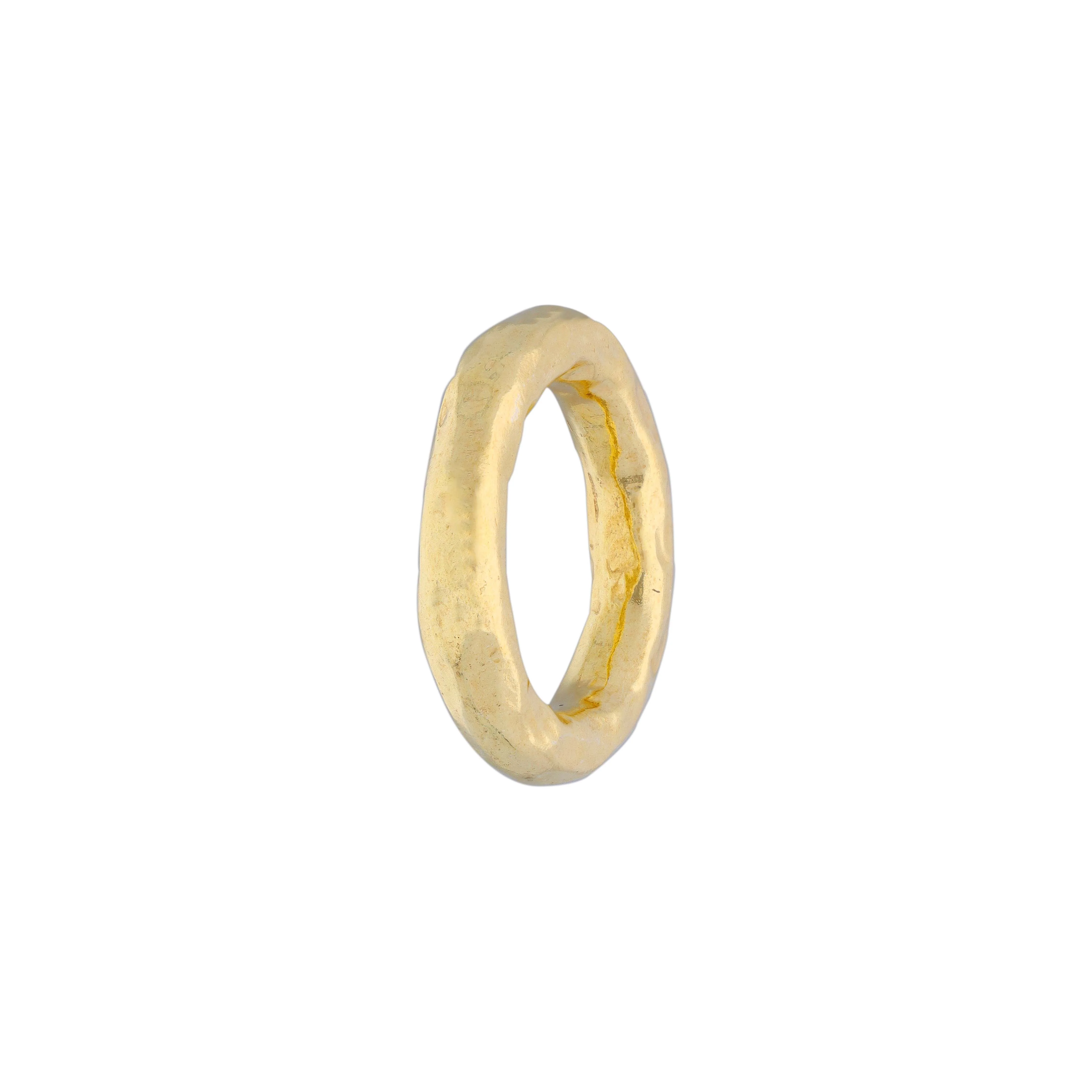 Chunky Hammered Band Silver Ring - Image 10