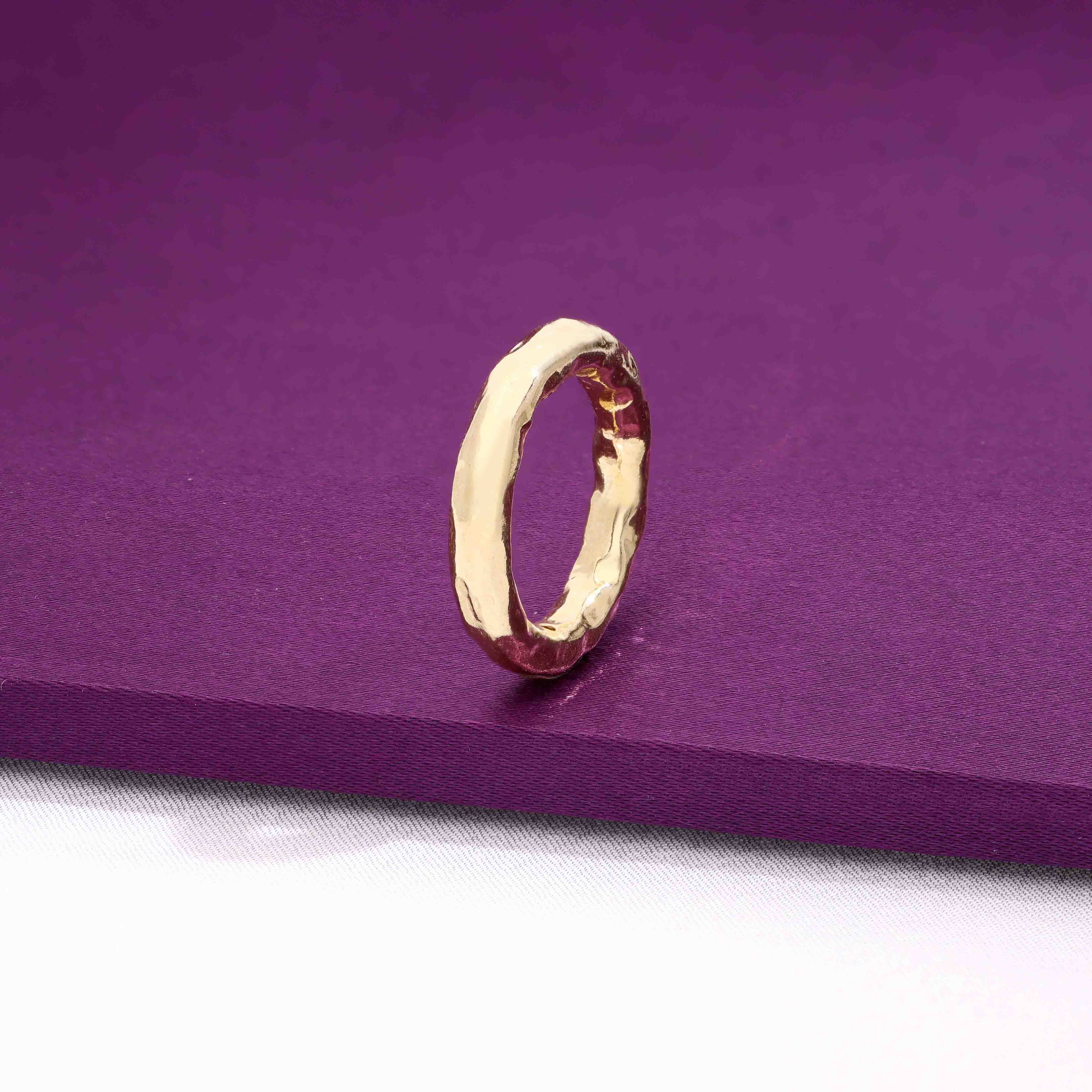 Chunky Hammered Band Silver Ring - Image 13