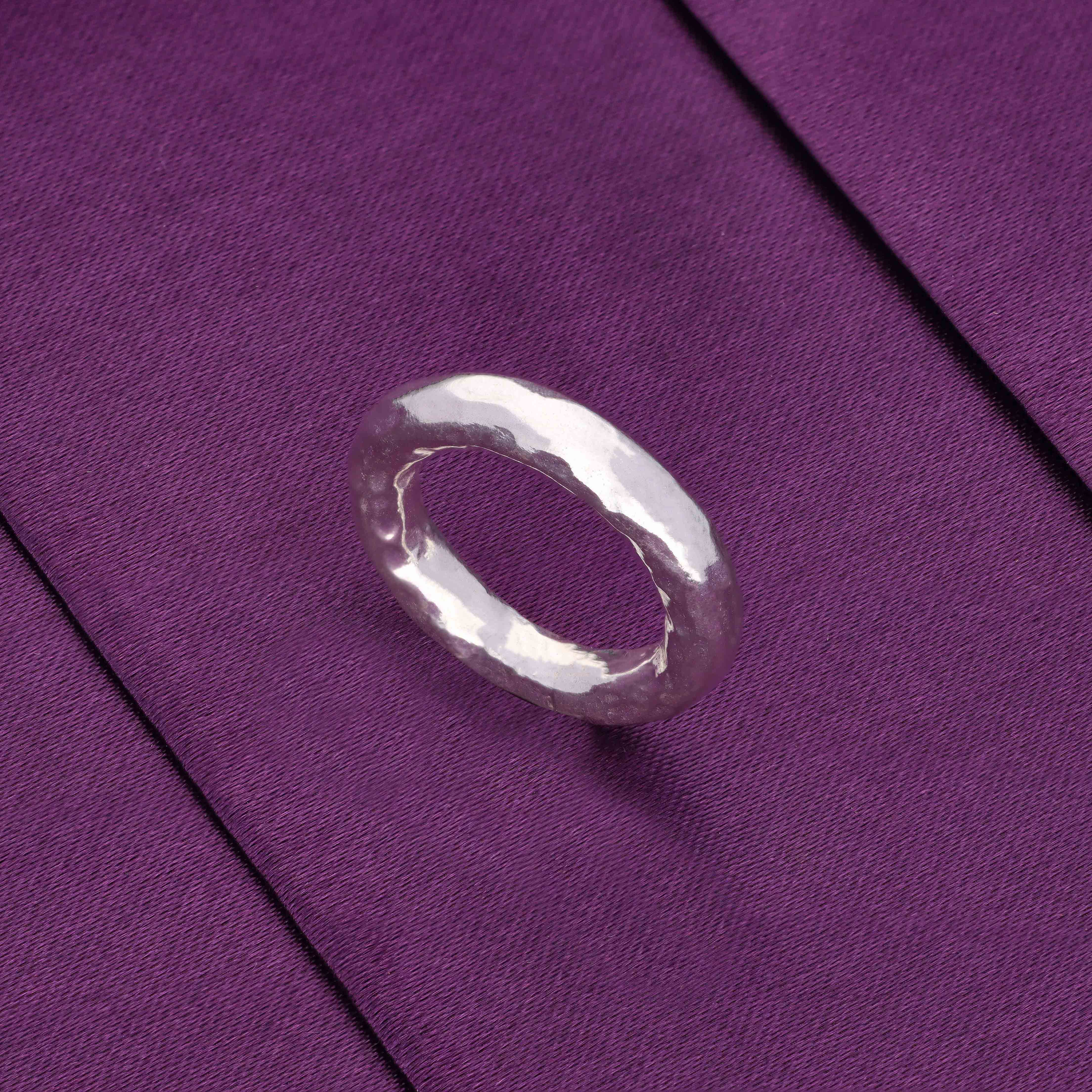 Chunky Hammered Band Silver Ring - Image 5