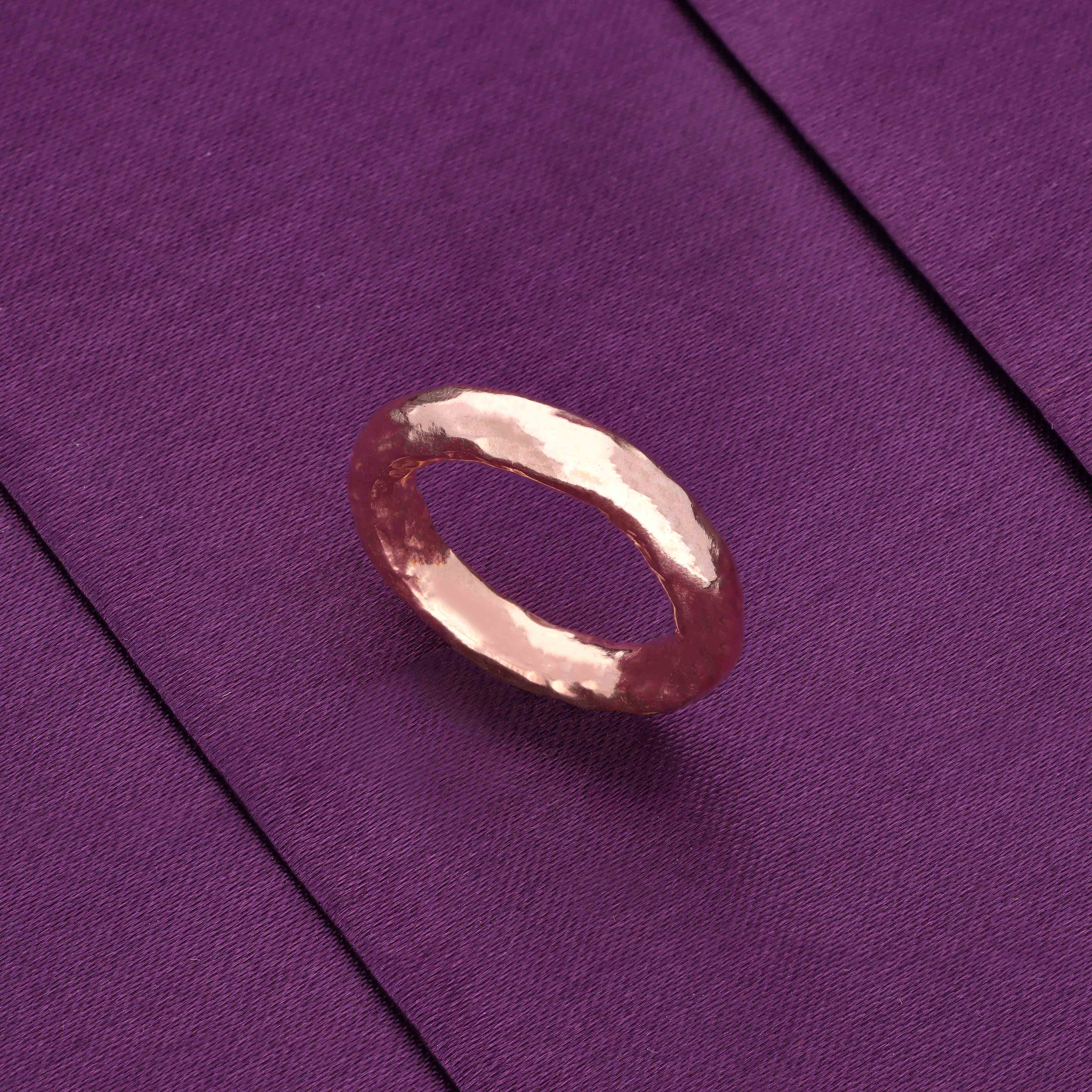 Chunky Hammered Band Silver Ring - Image 6