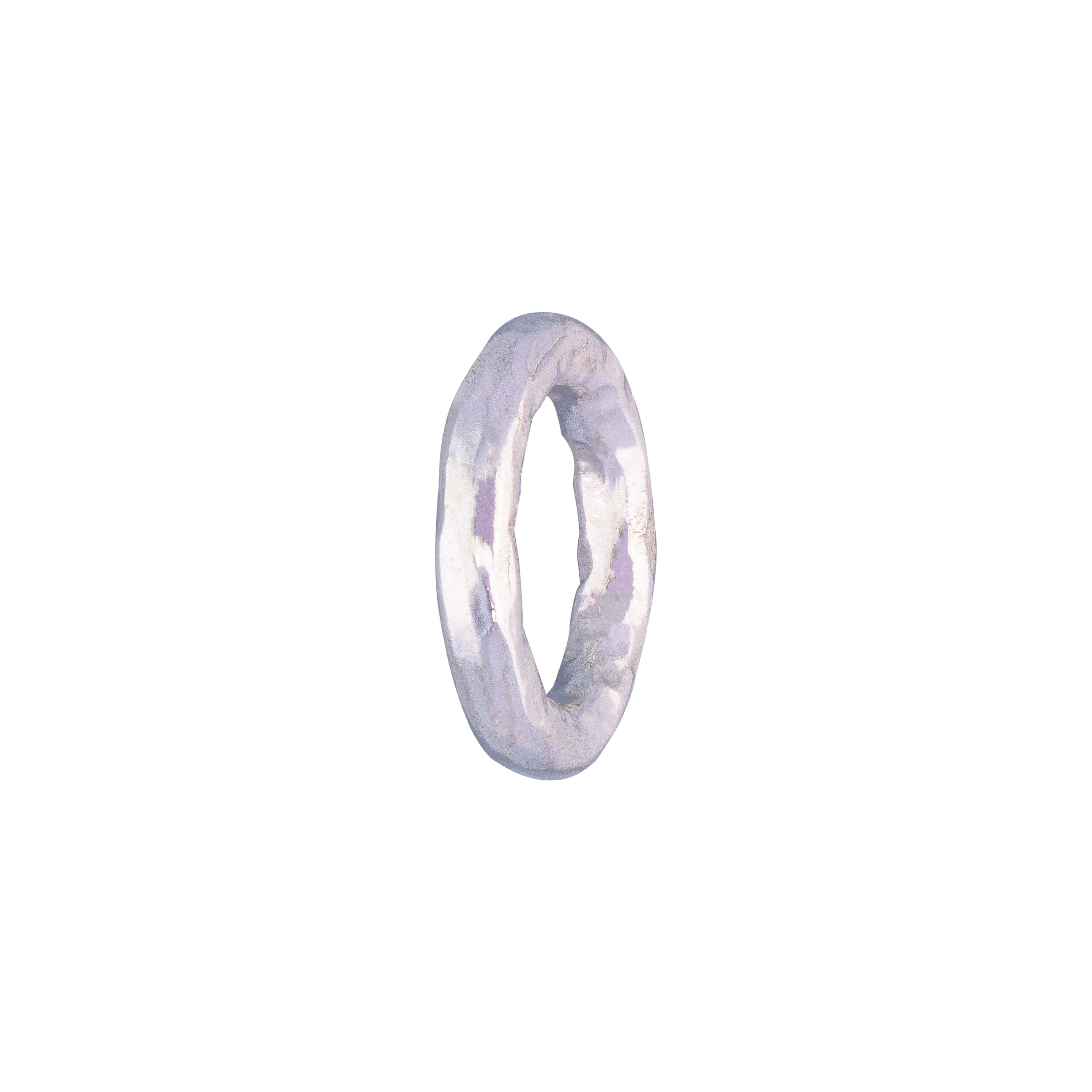 Chunky Hammered Band Silver Ring - Image 8