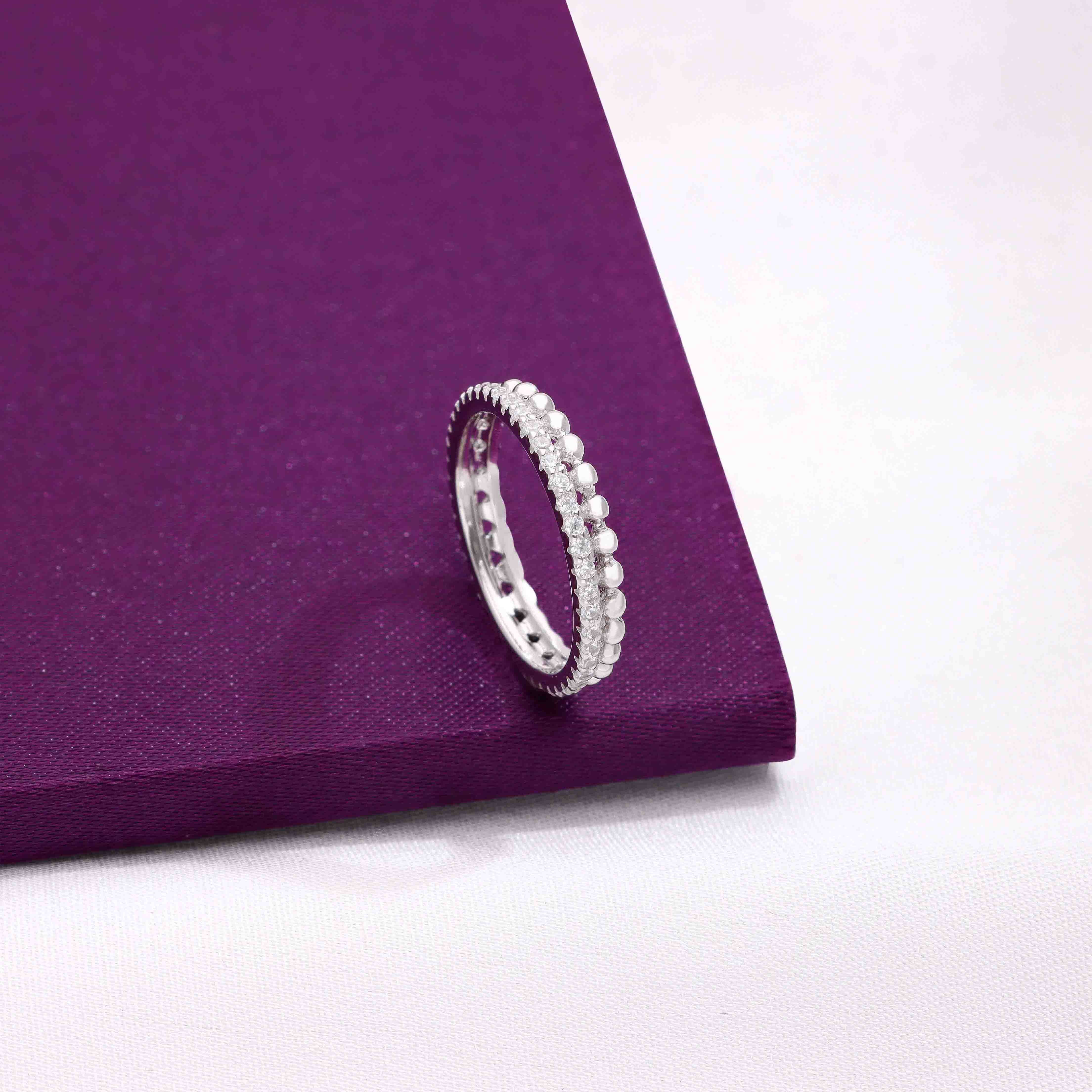 An Epitome of Love Silver Band Silver Ring - Image 8