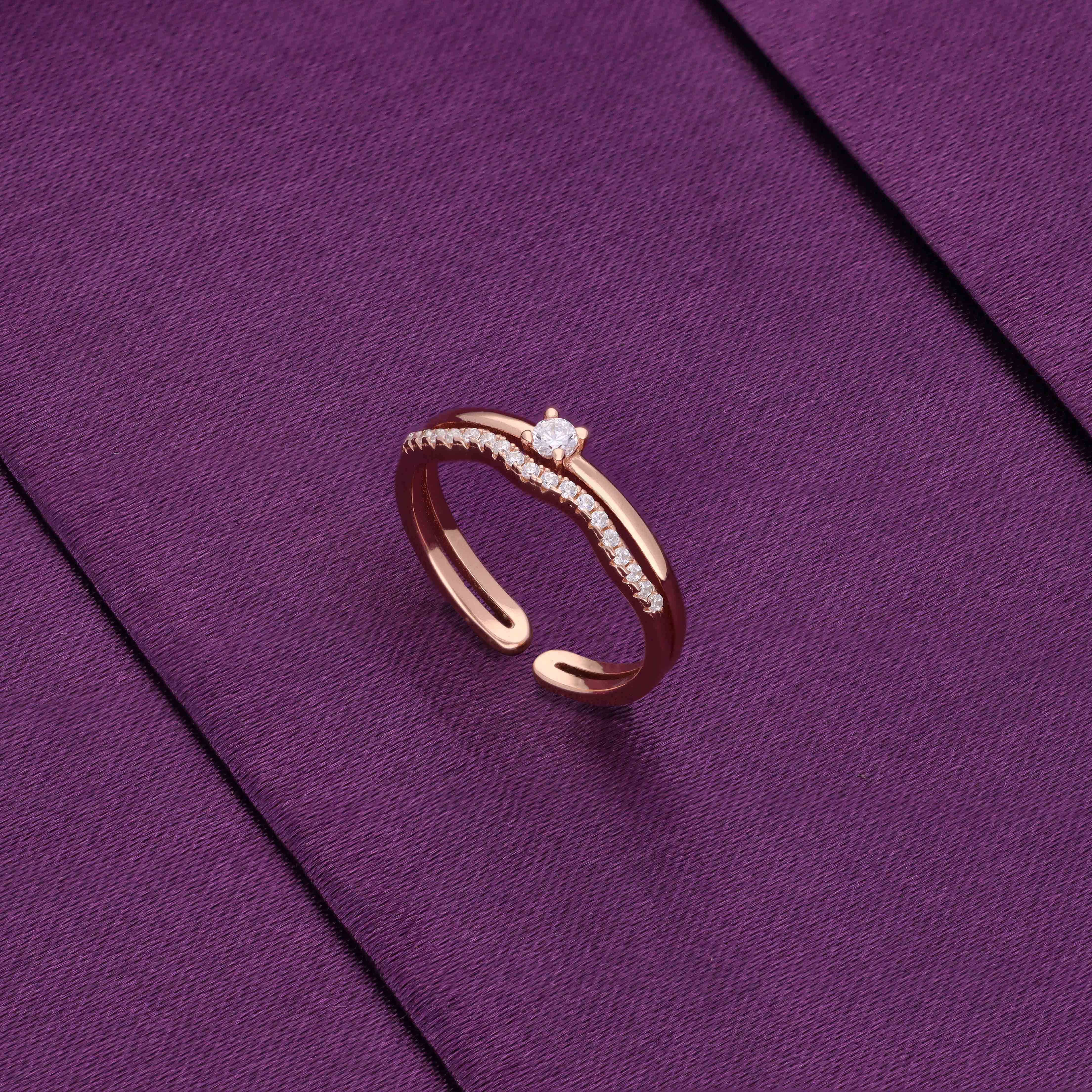 Stylish Layered Strings Silver Minimal Ring - Image 4