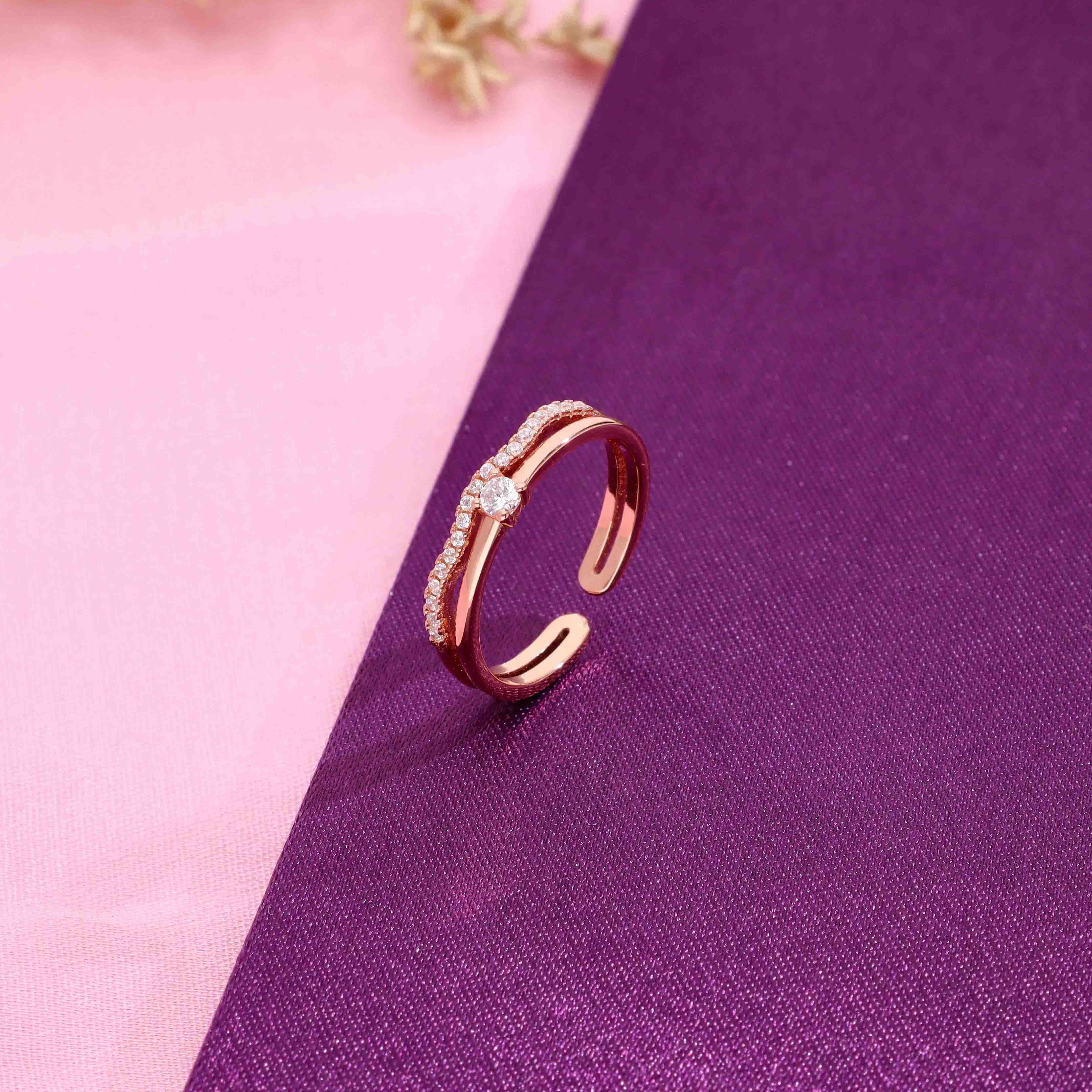 Stylish Layered Strings Silver Minimal Ring - Image 8