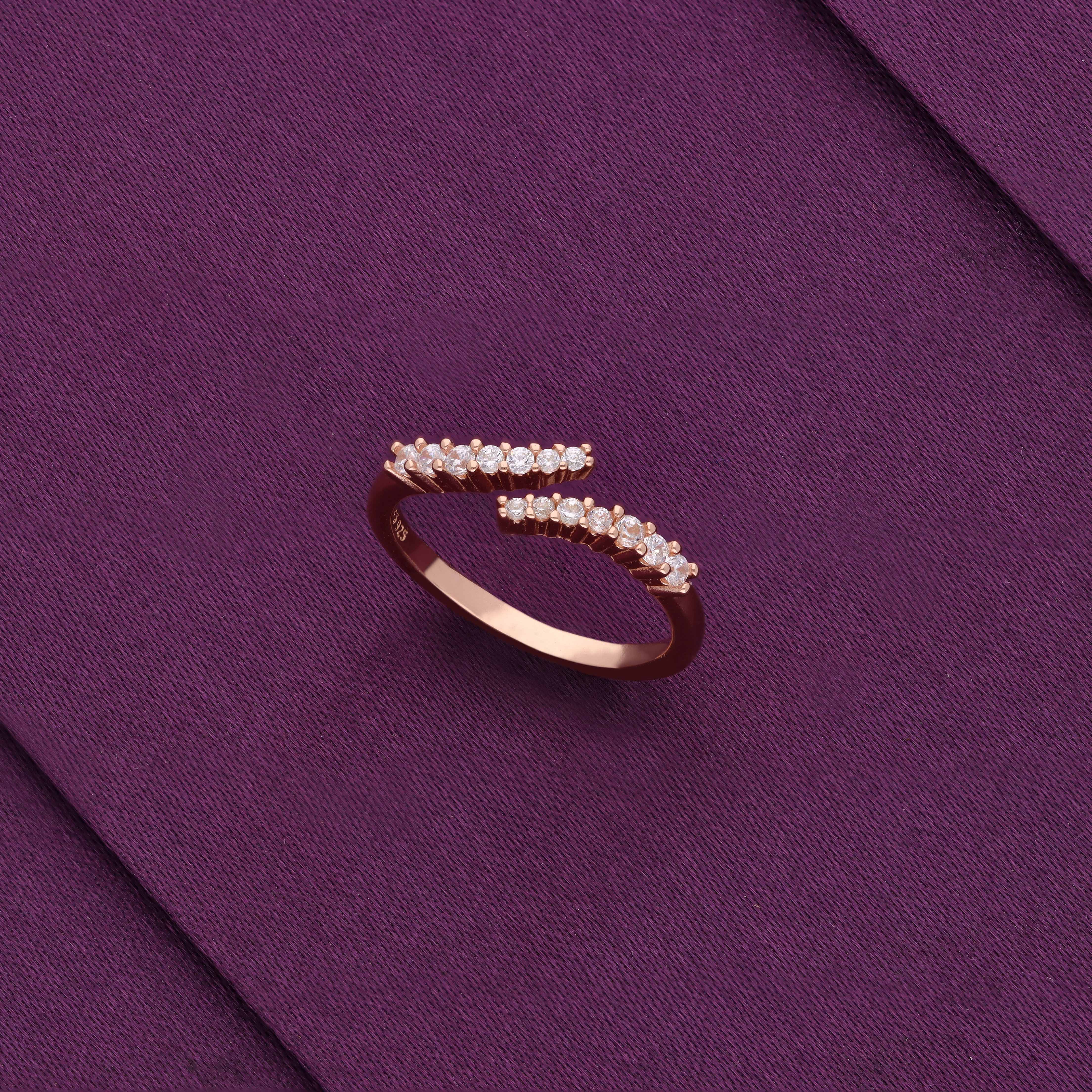 Trendy Zircon Diamond Minimal Silver Ring - Image 4