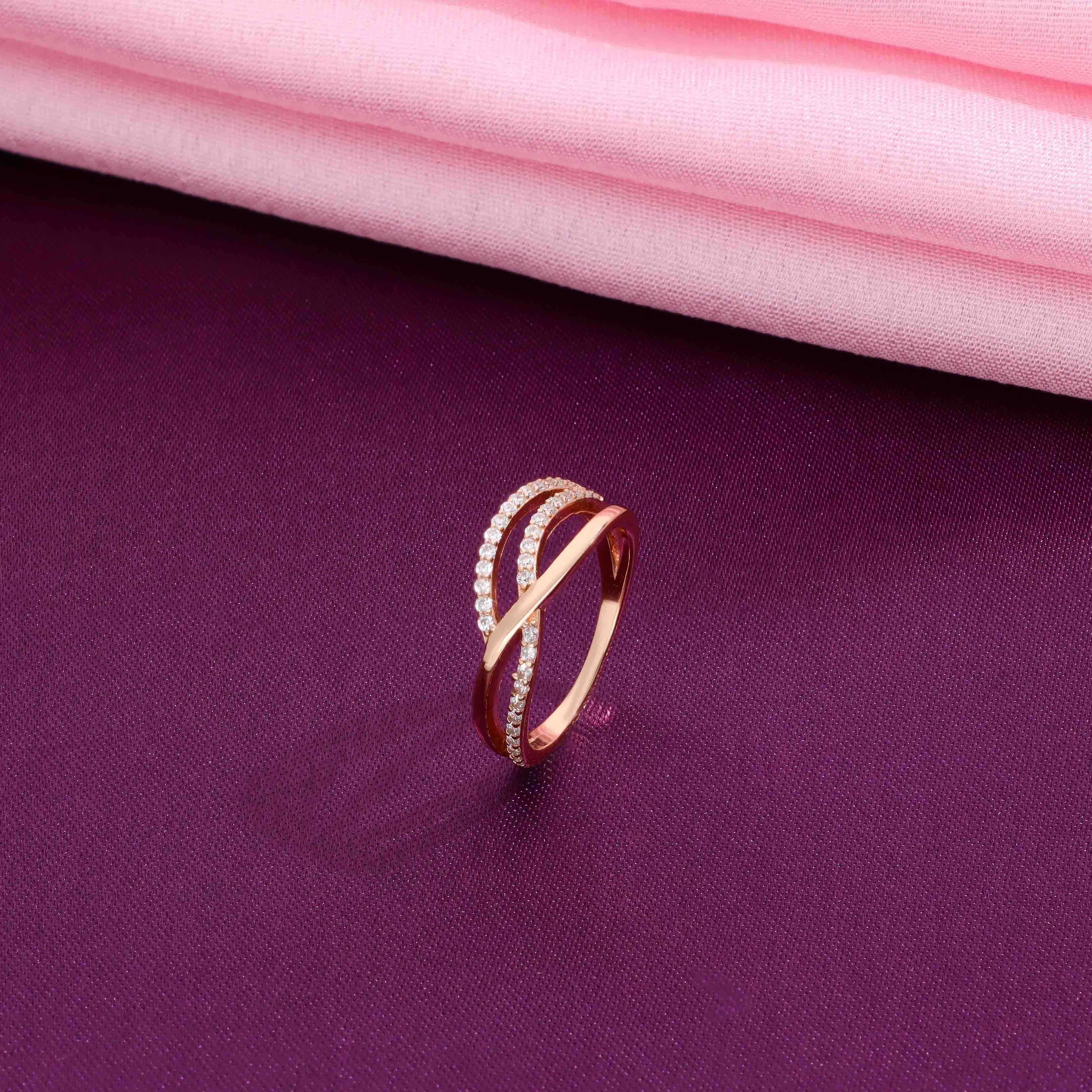 Sparkling Swirl Zircon Silver Minimal Ring - Image 7
