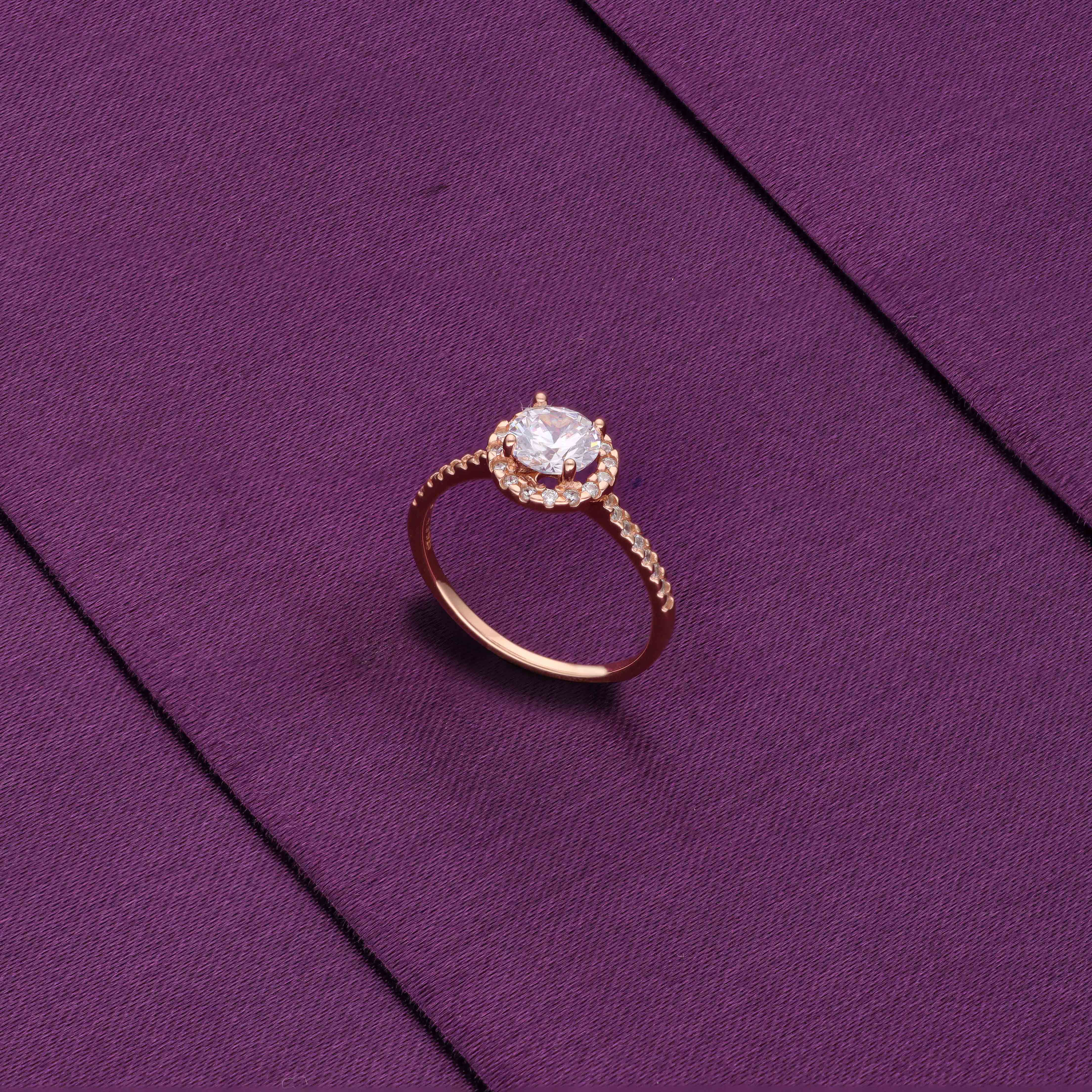 Stylish Solitaire Zircon Studded Silver Ring - Image 4