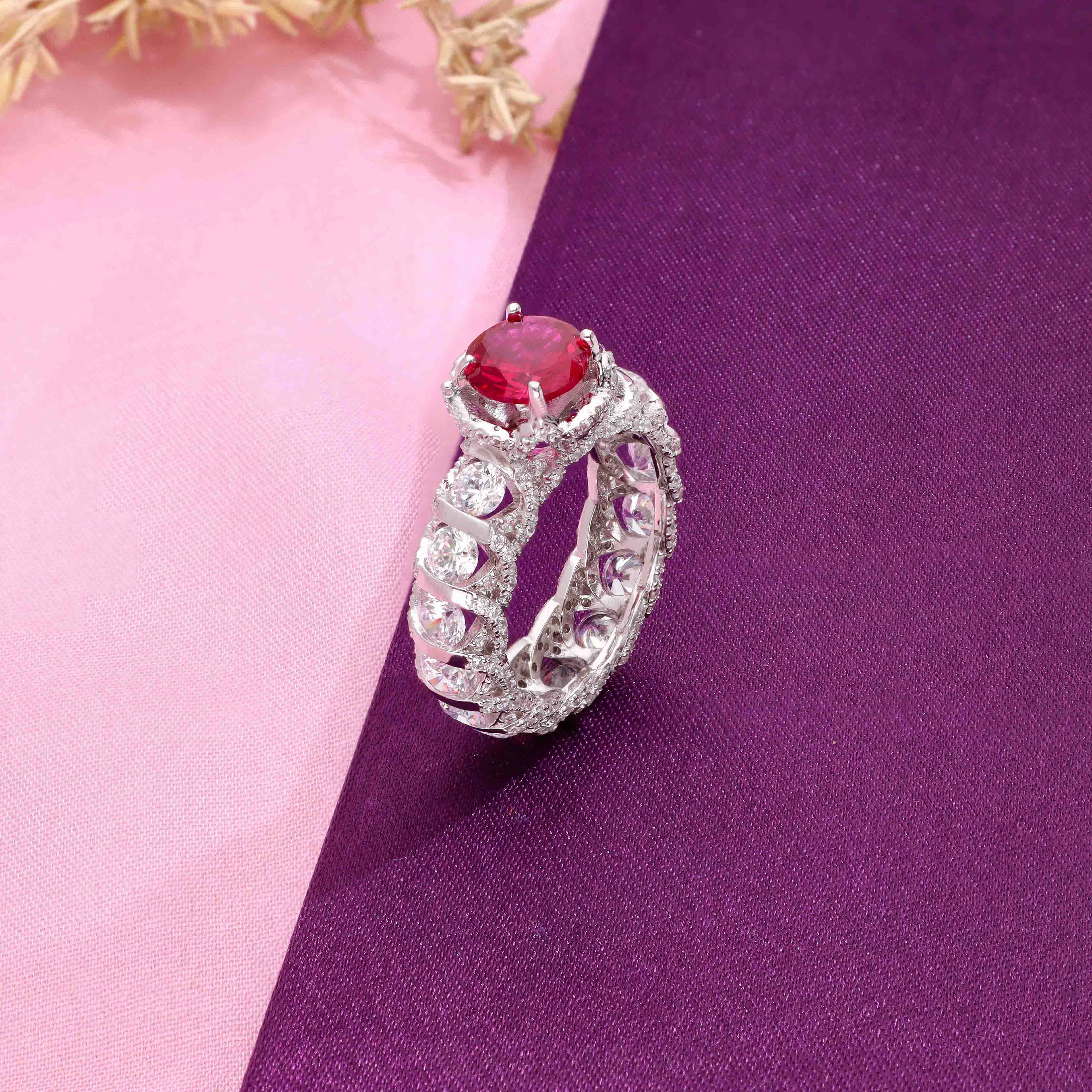 Classic Bond of Love Solitaire Silver Ring - Image 3