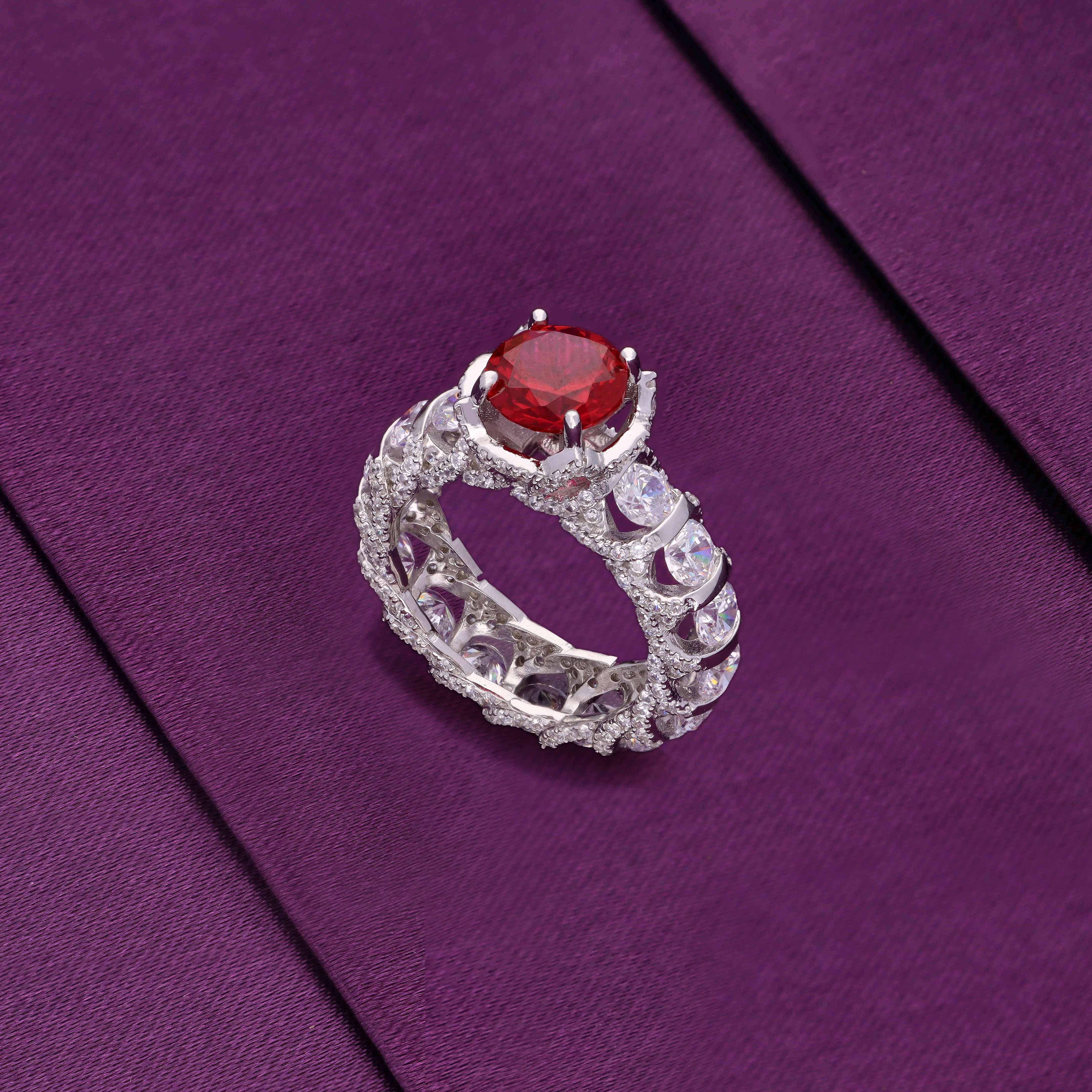 Classic Bond of Love Solitaire Silver Ring - Image 5