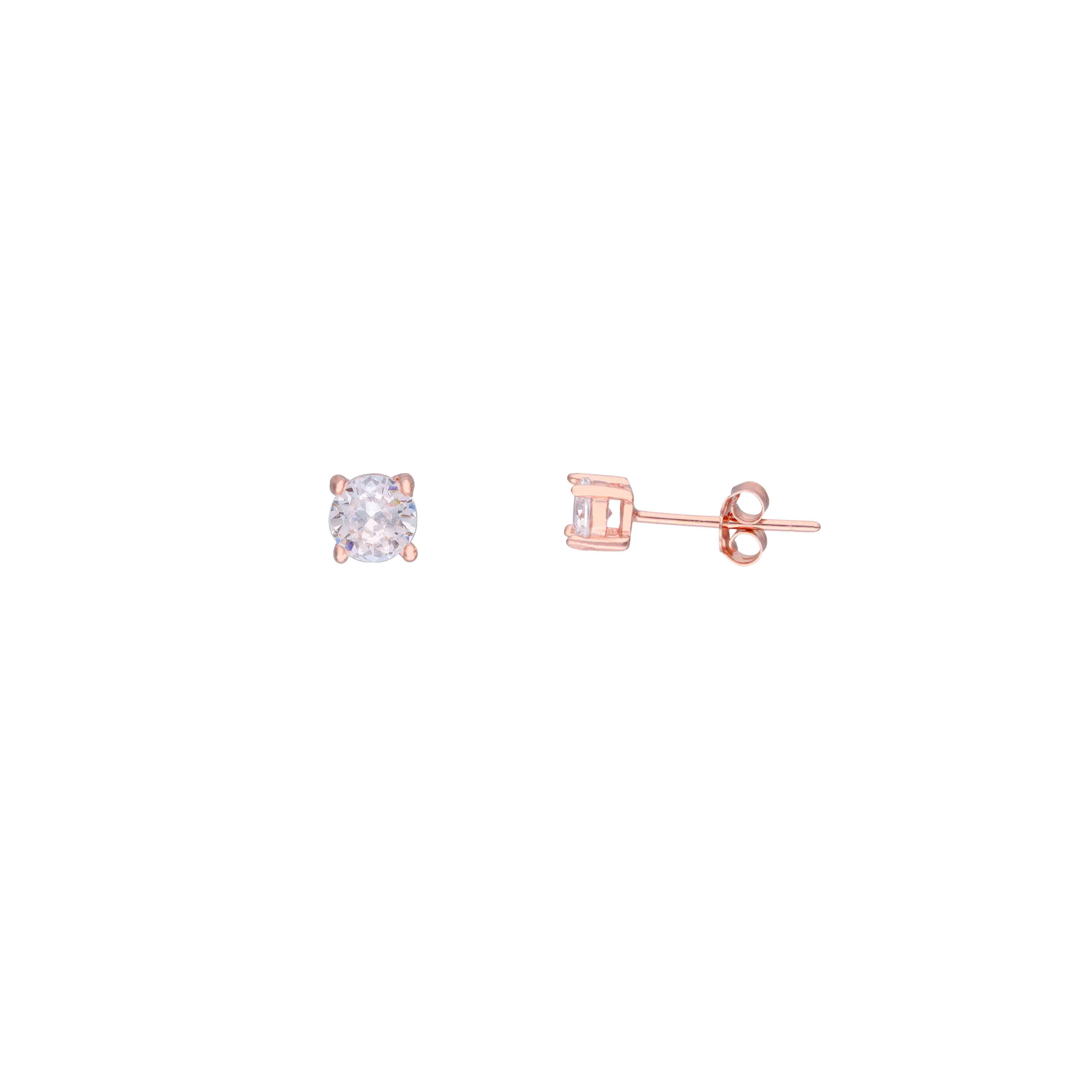 Single Solitaire Zircon Casual Silver Studs Earrings - Image 6