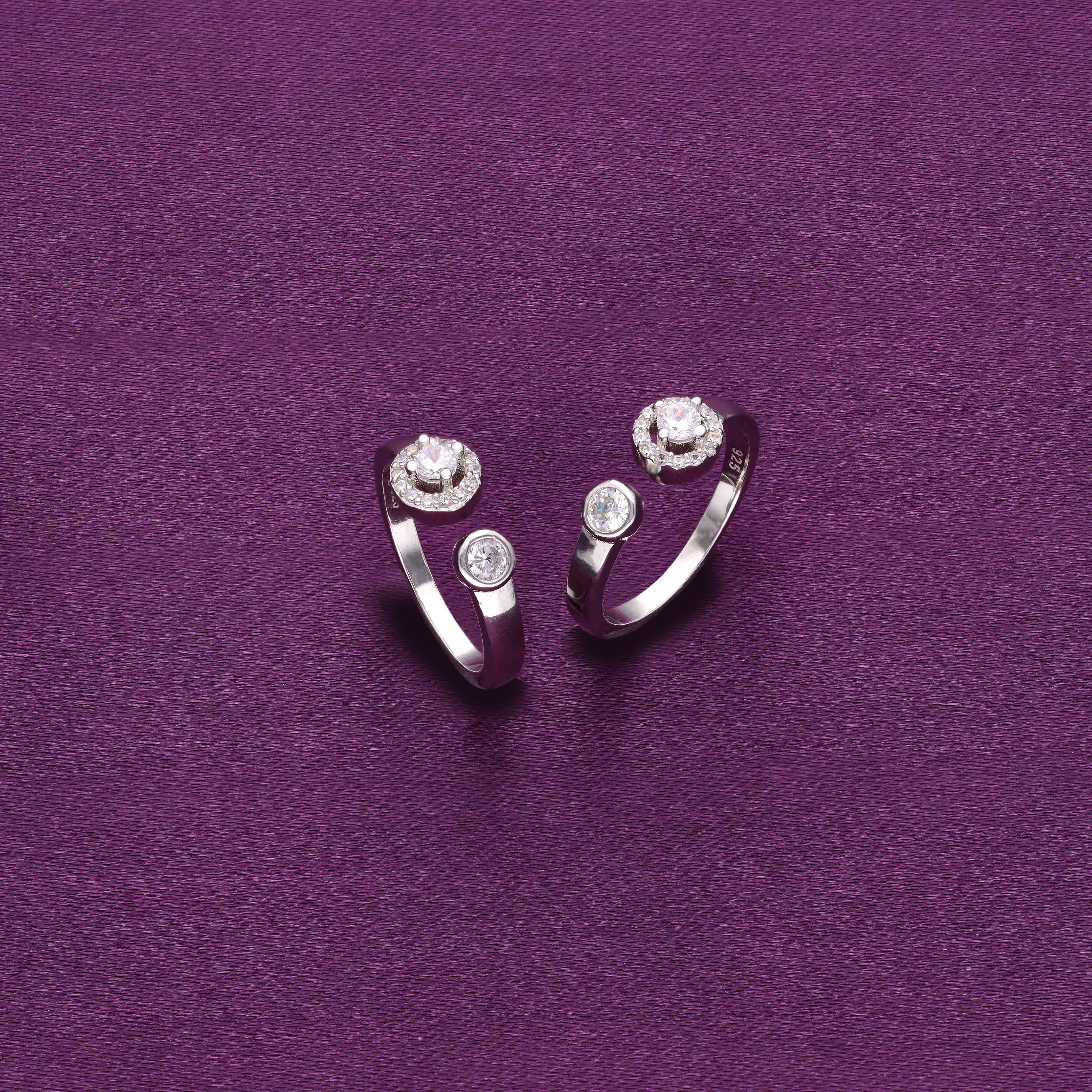 Classic Zircon Silver Toe Ring - Image 3