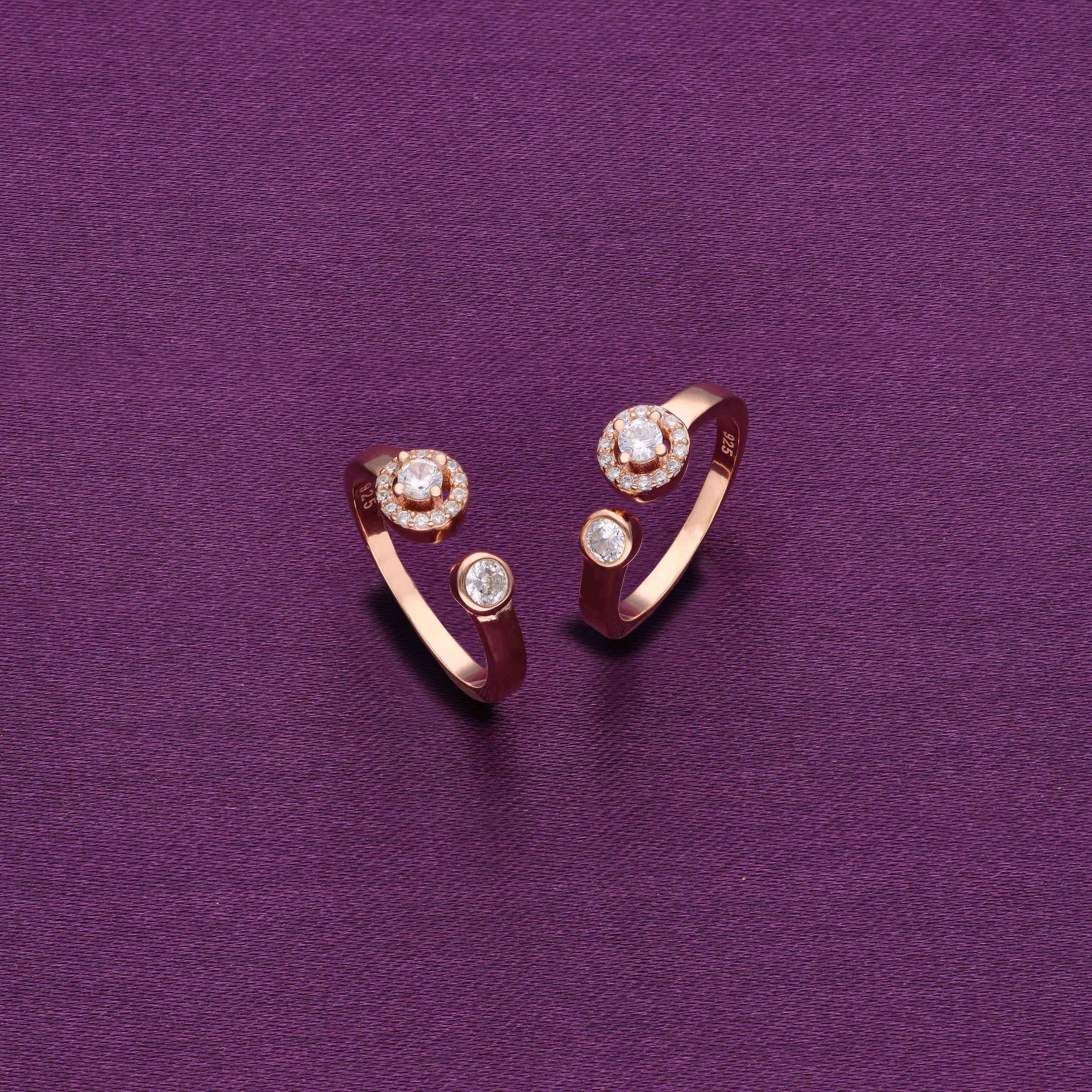 Classic Zircon Silver Toe Ring - Image 4