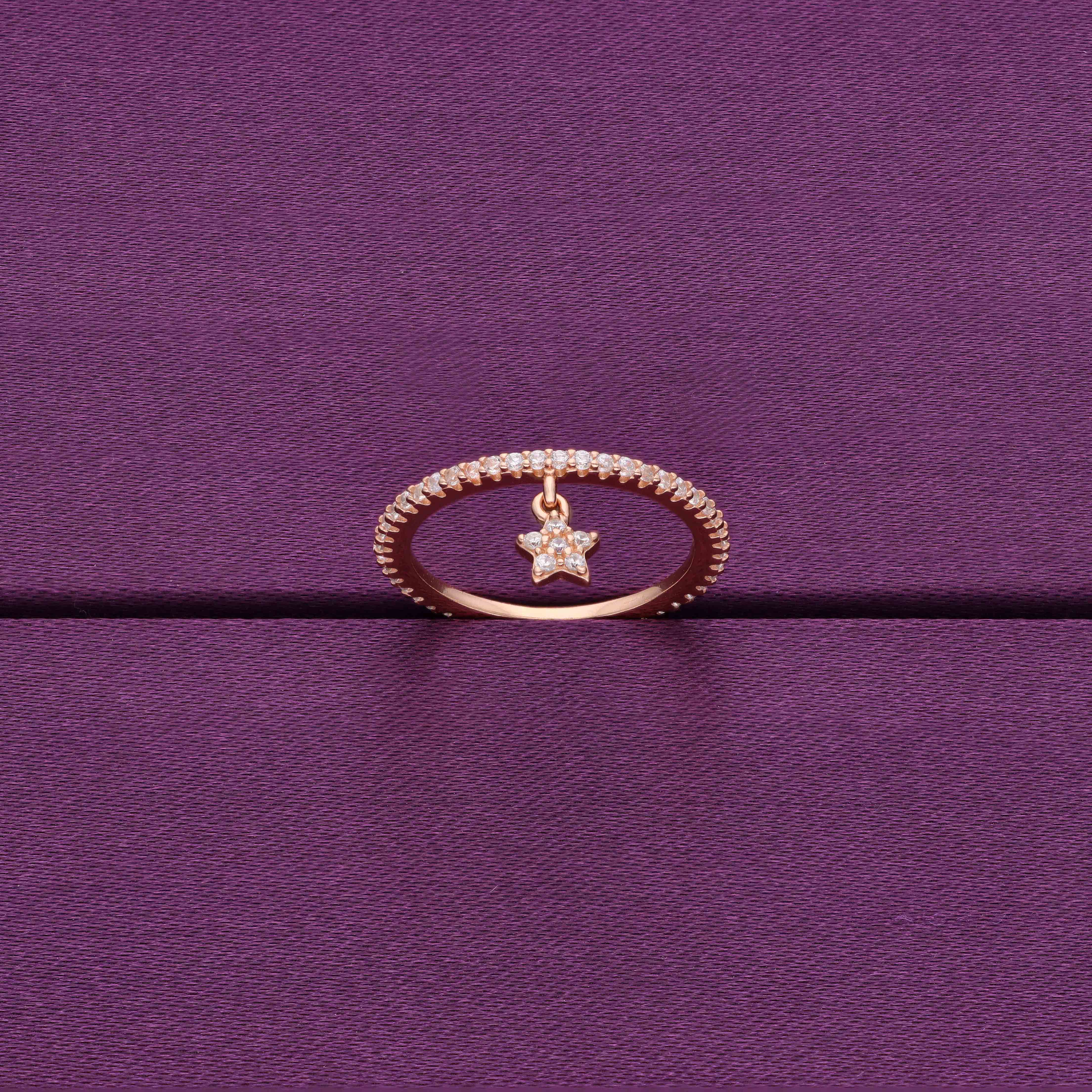 Dancing Star Zircon Silver Minimal Ring - Image 2
