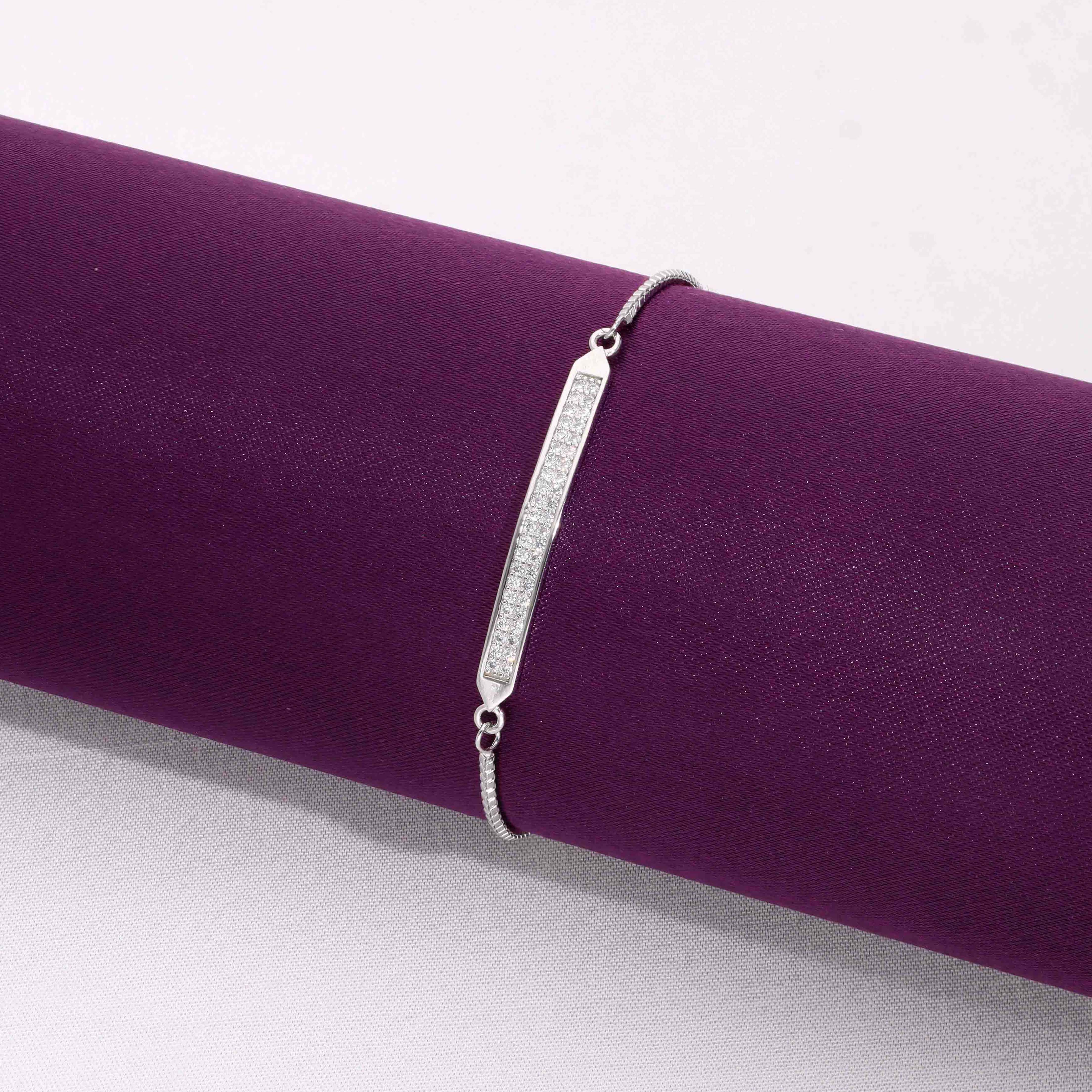 Stylish and Rich Plate Silver Bracelet - Image 6