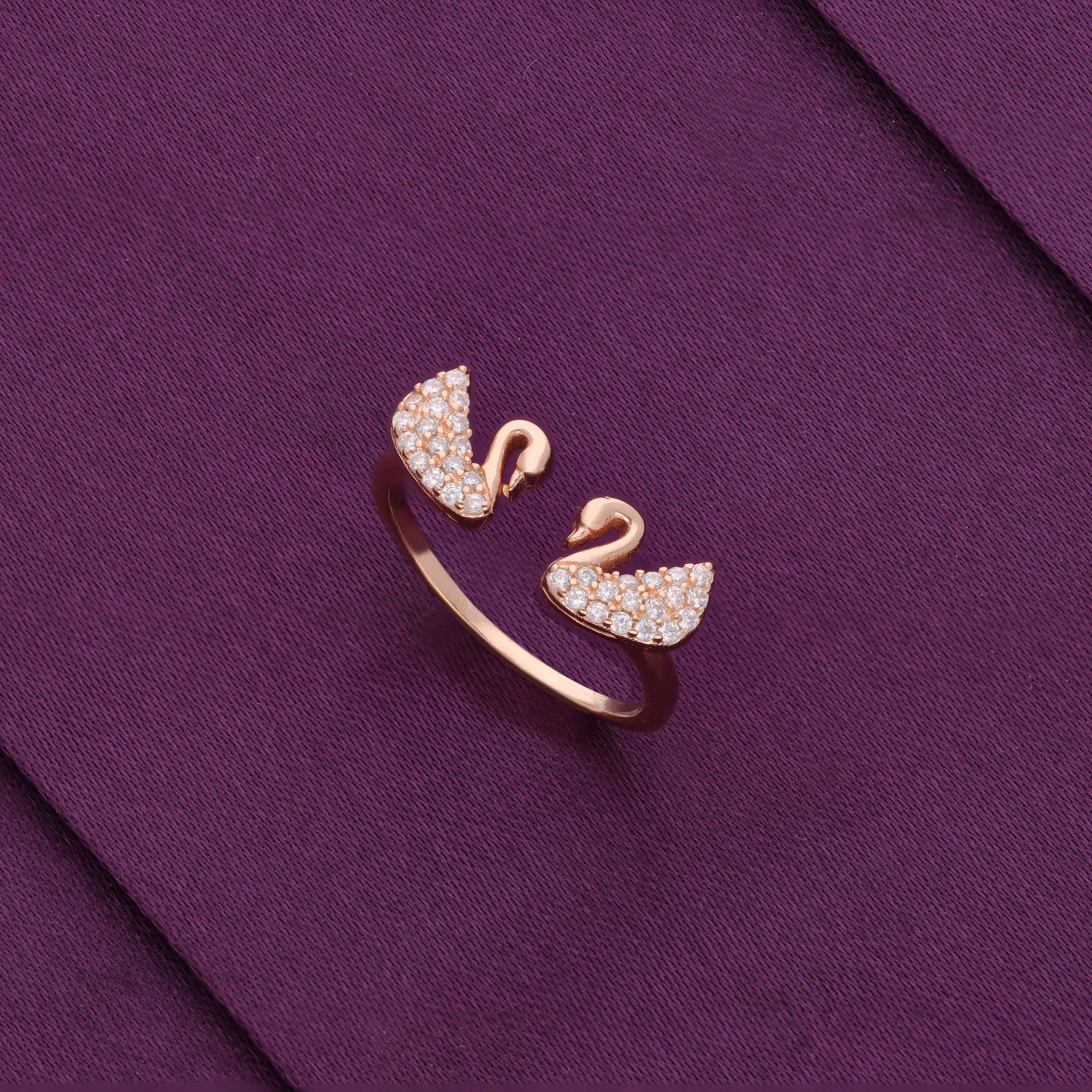 Sparkling Swan Zircon Silver Minimal Ring - Image 4