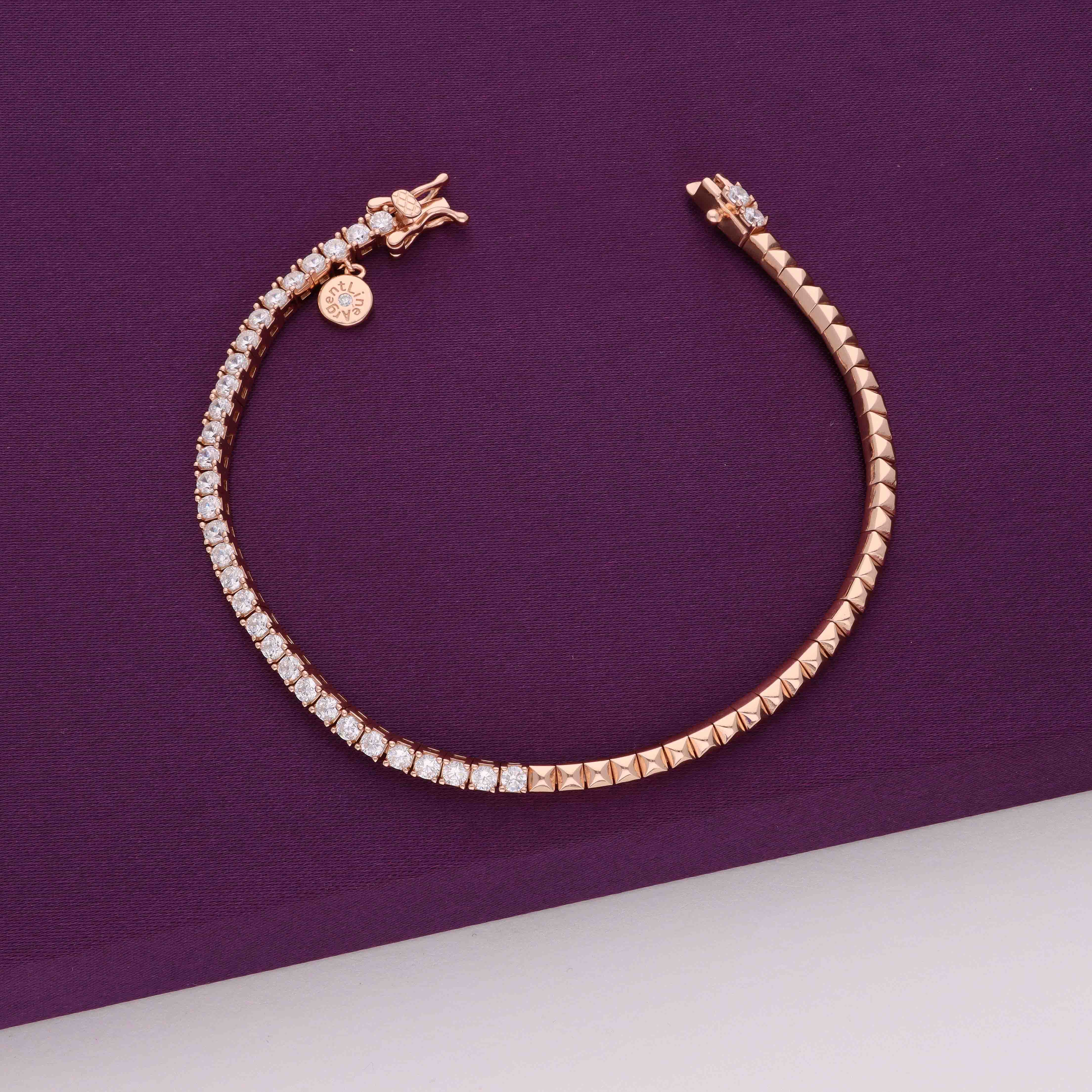 Sparkling Square Silver Tennis Bracelet - Image 4