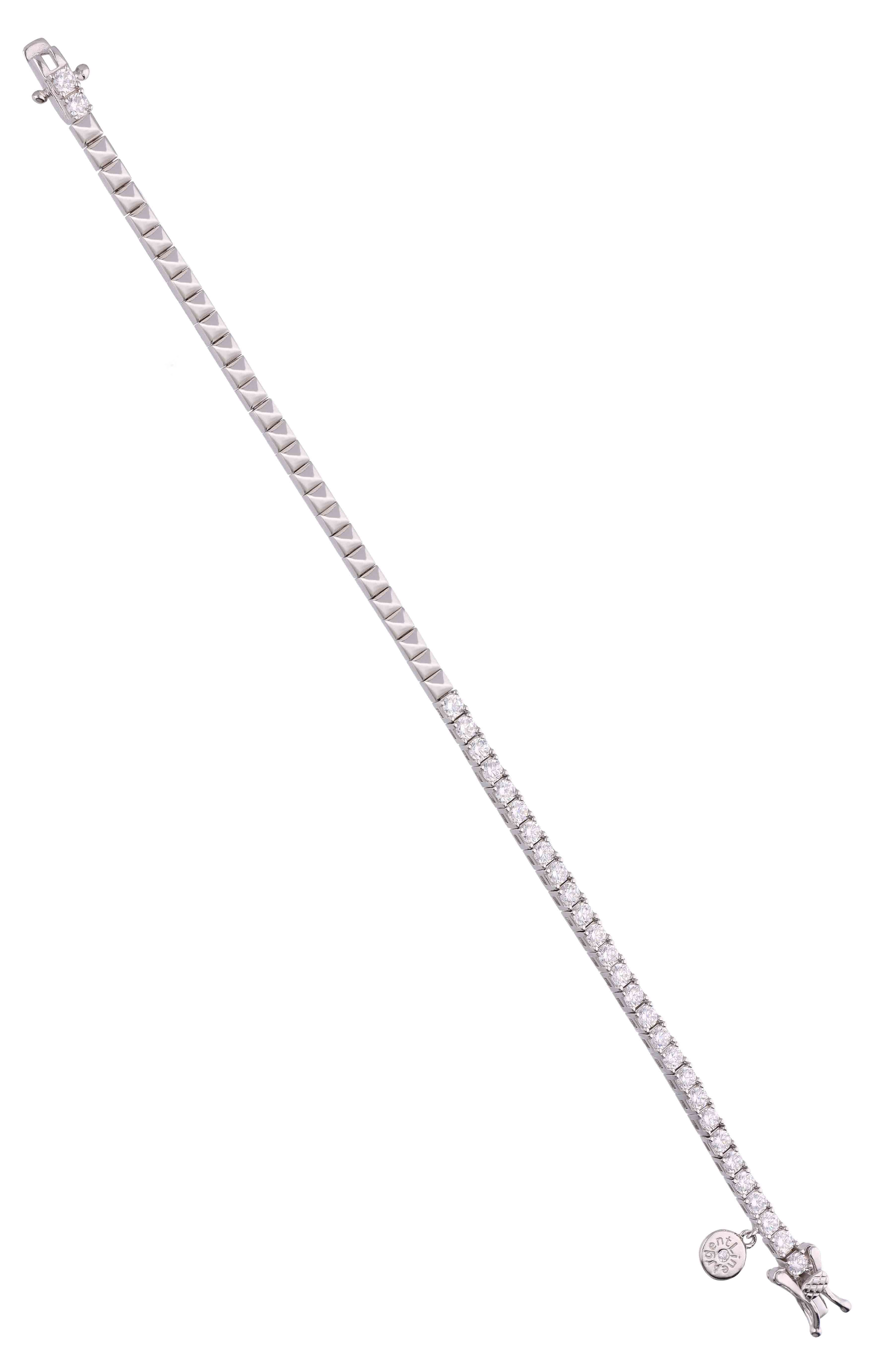 Sparkling Square Silver Tennis Bracelet - Image 5
