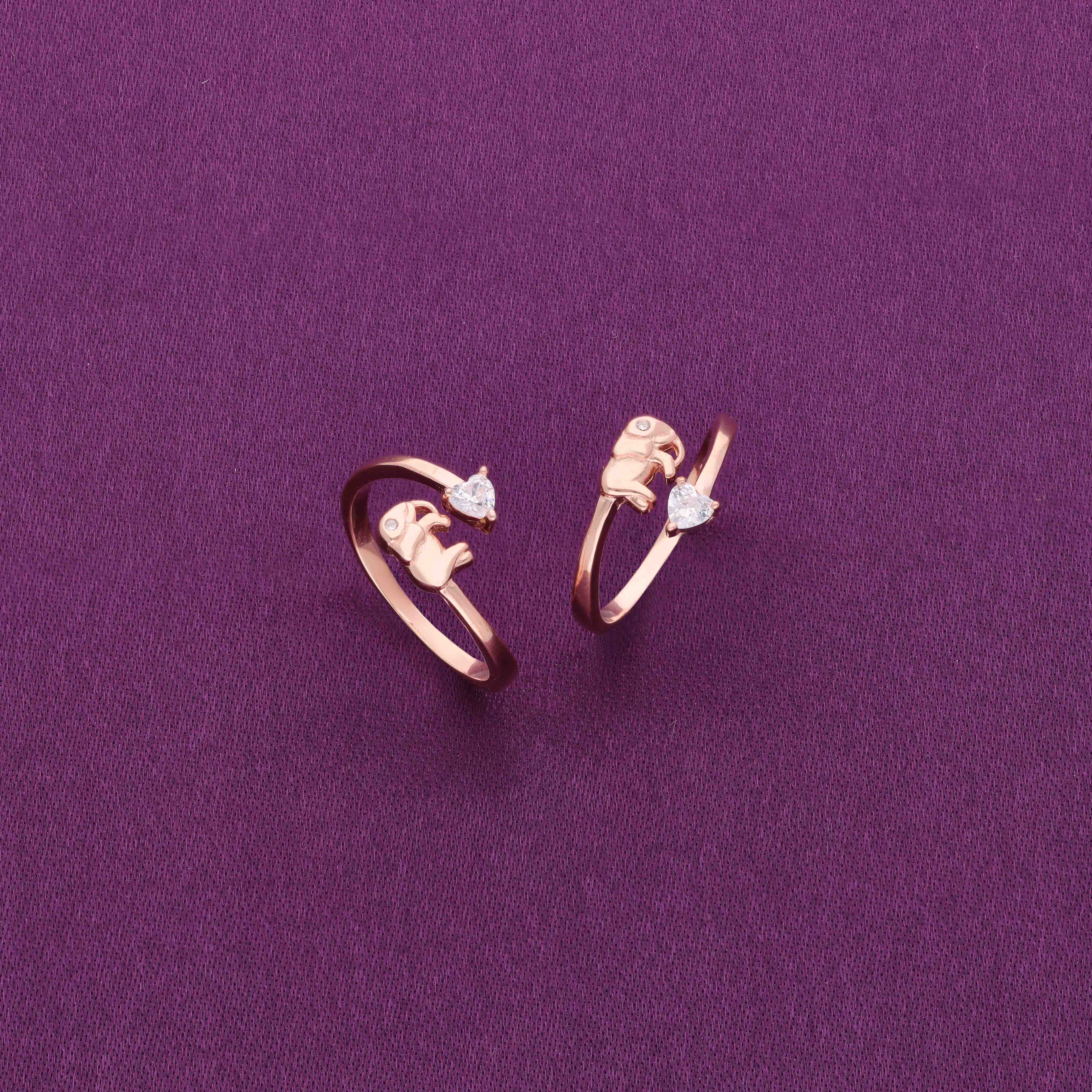 Sterling Silver Elephant Solitaire Toe Rings - Image 4