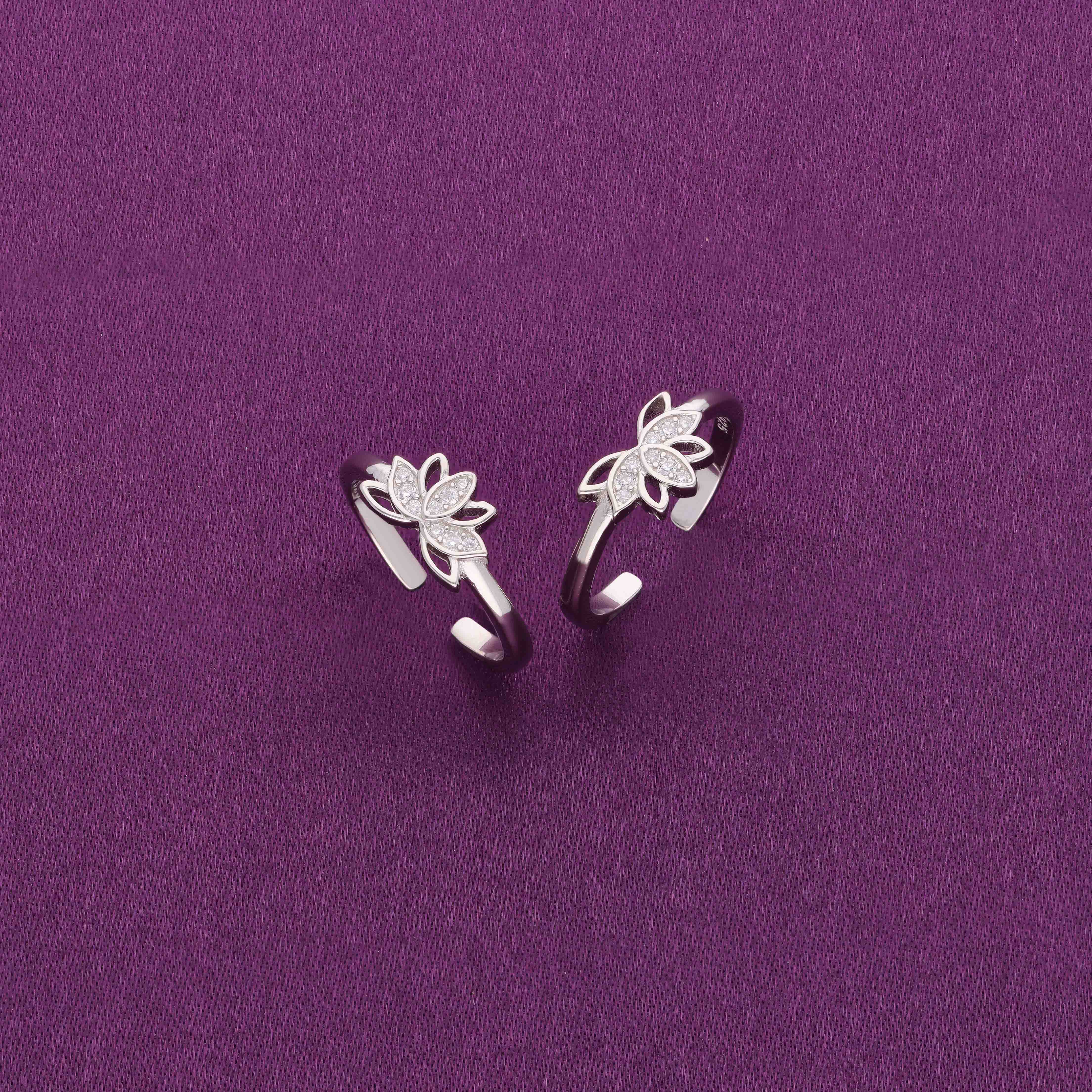 Sterling Silver Zircon Studded Floral - Image 3