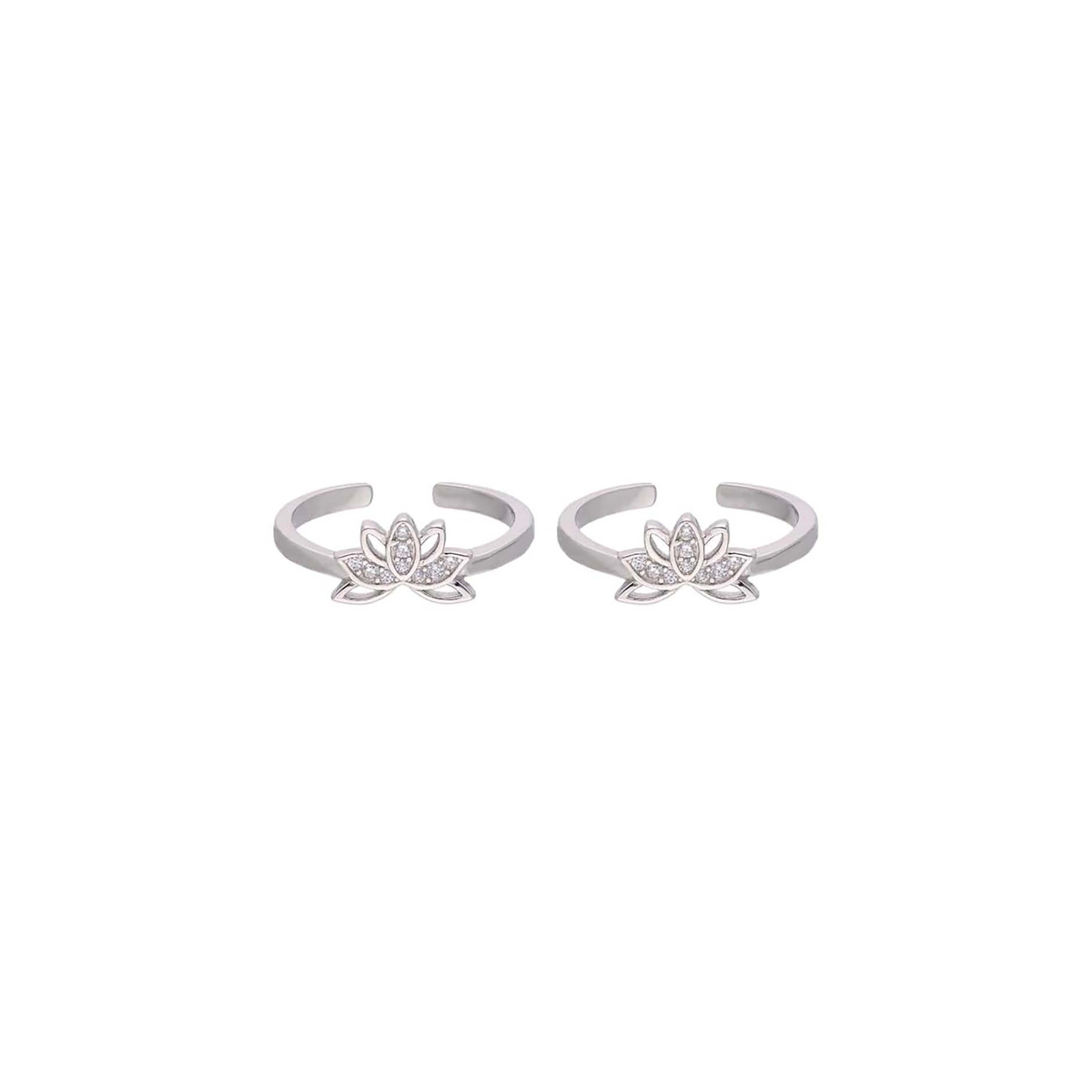 Sterling Silver Zircon Studded Floral - Image 5