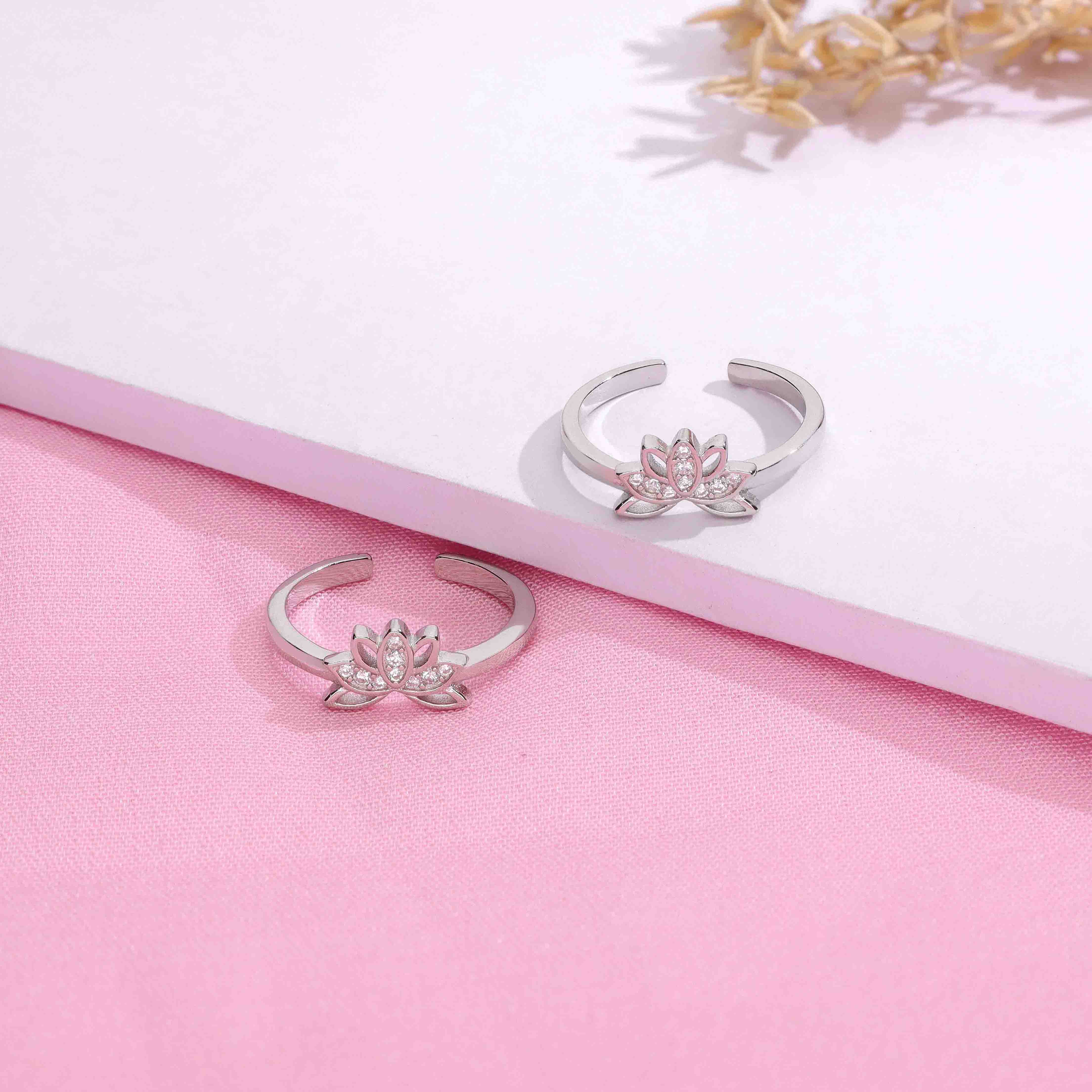 Sterling Silver Zircon Studded Floral - Image 6