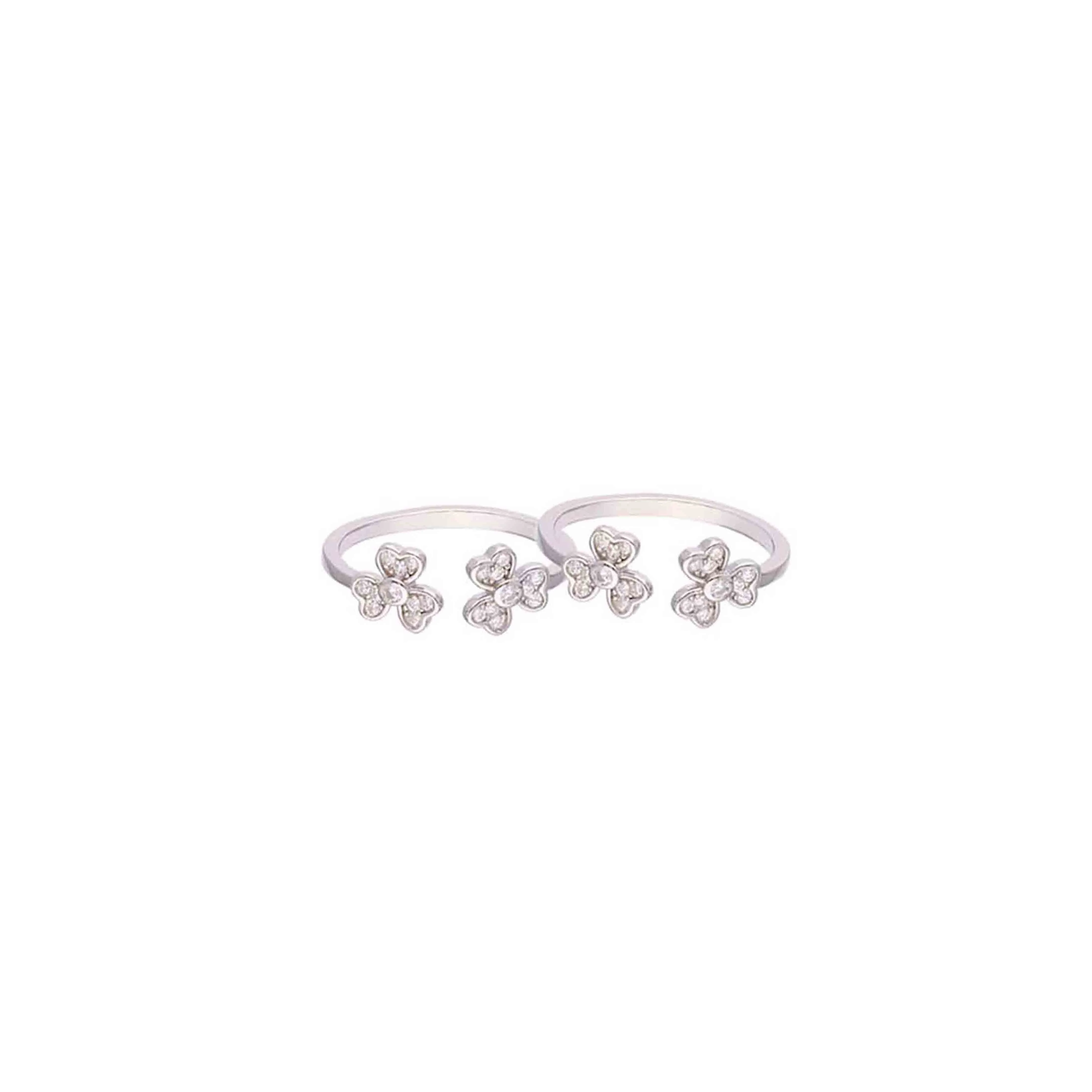Sterling Silver Floral Toe Rings - Image 5
