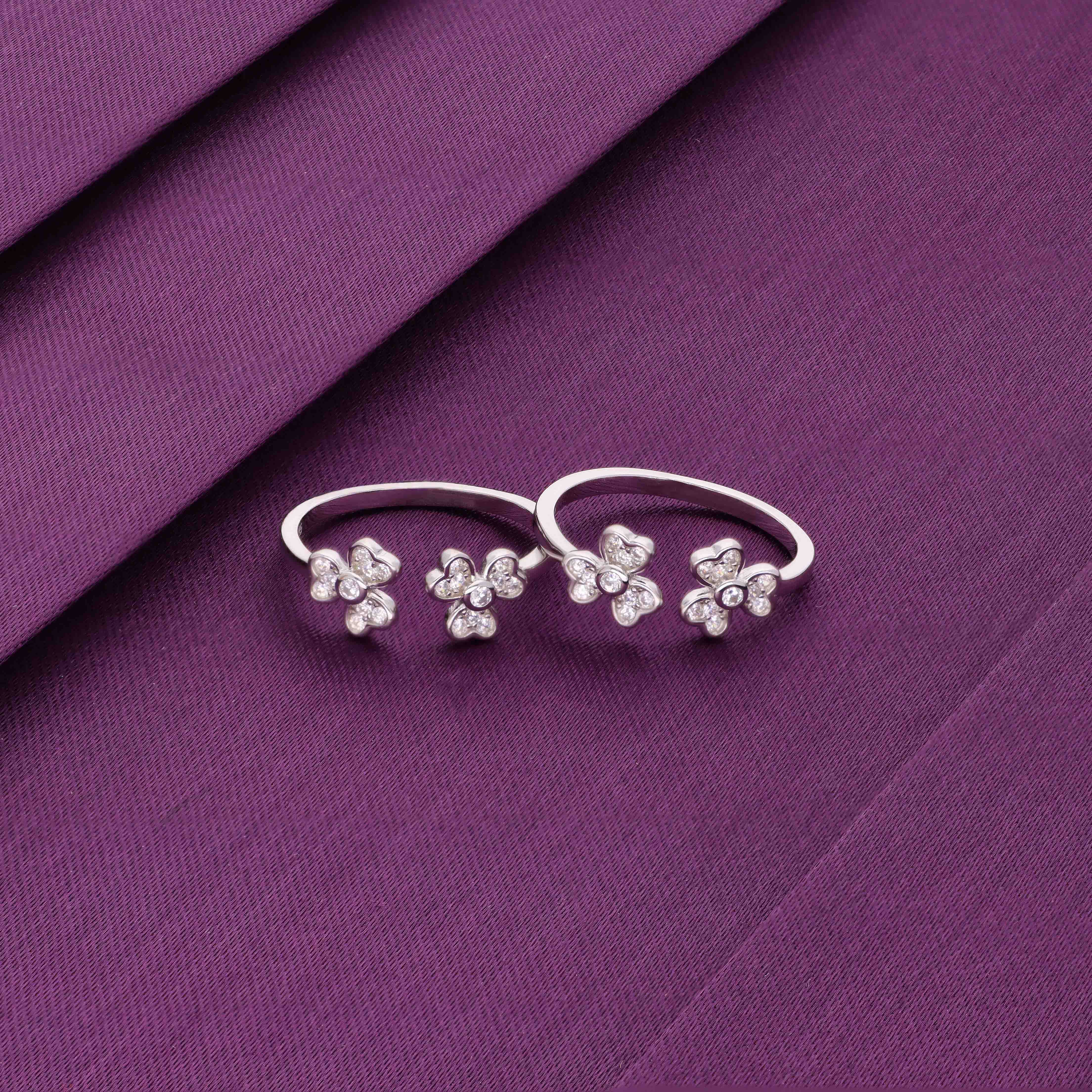 Sterling Silver Floral Toe Rings - Image 6