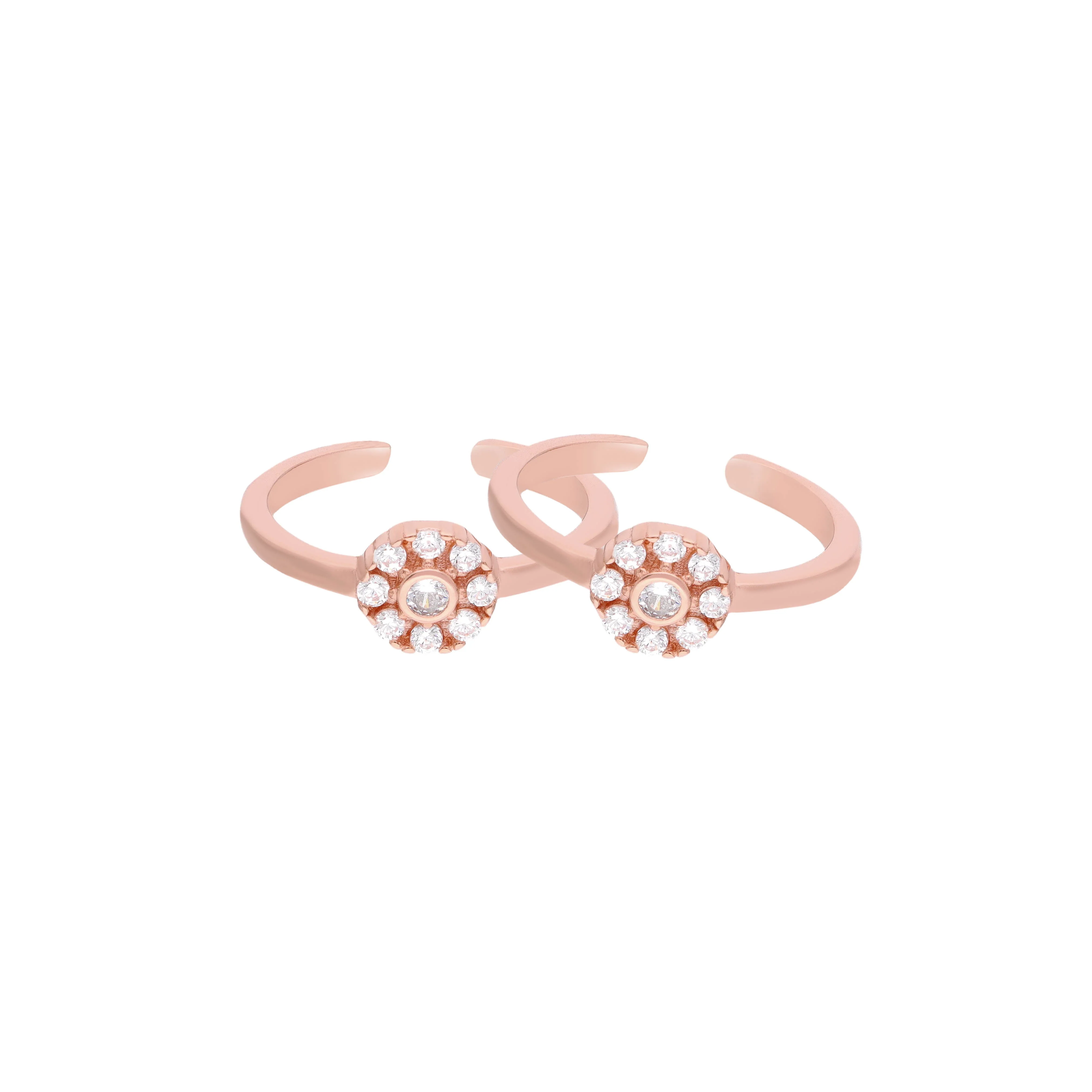 Floral Shine Sterling Silver Toe Rings - Image 4