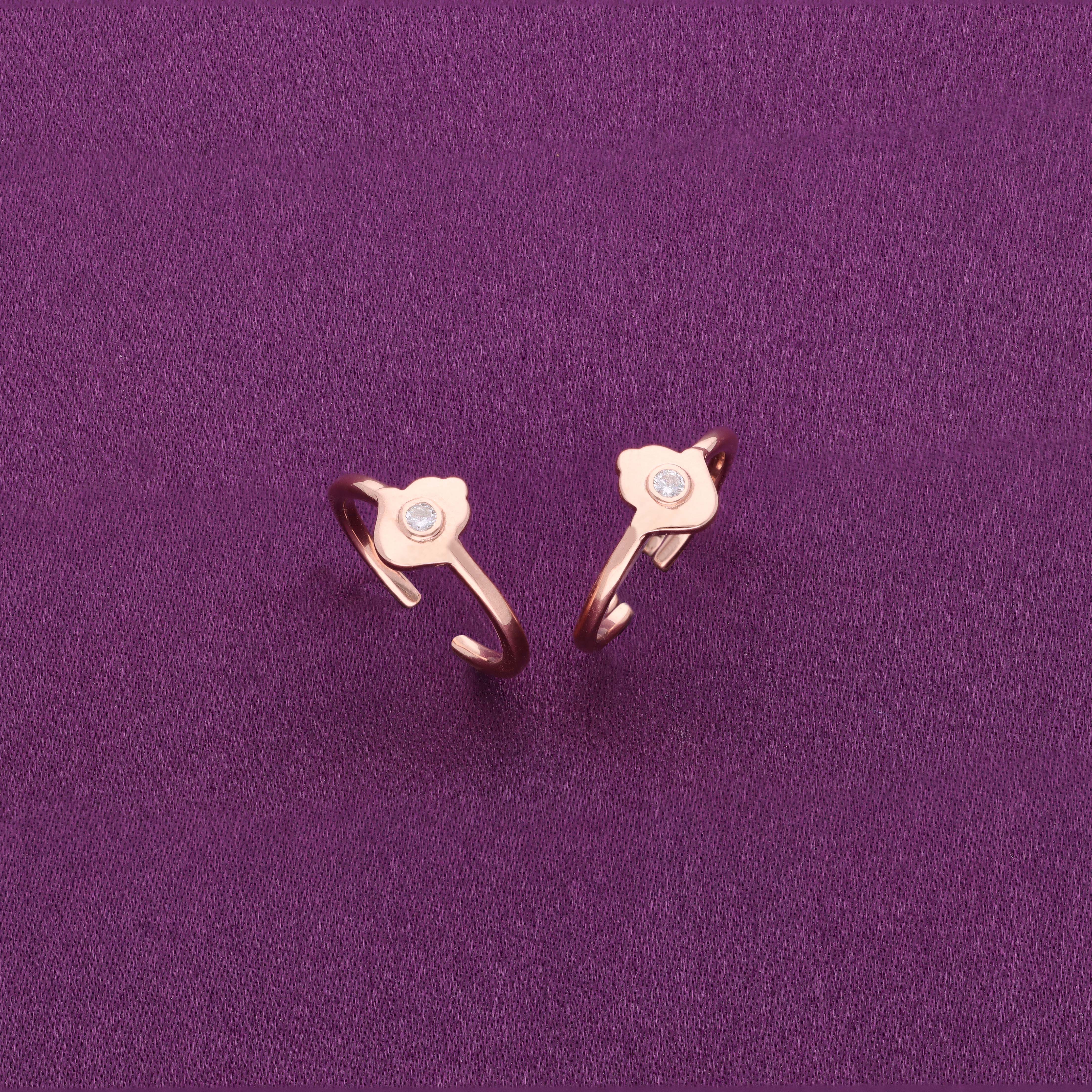 Sterling Silver Solitaire Causal Toe Ring - Image 4