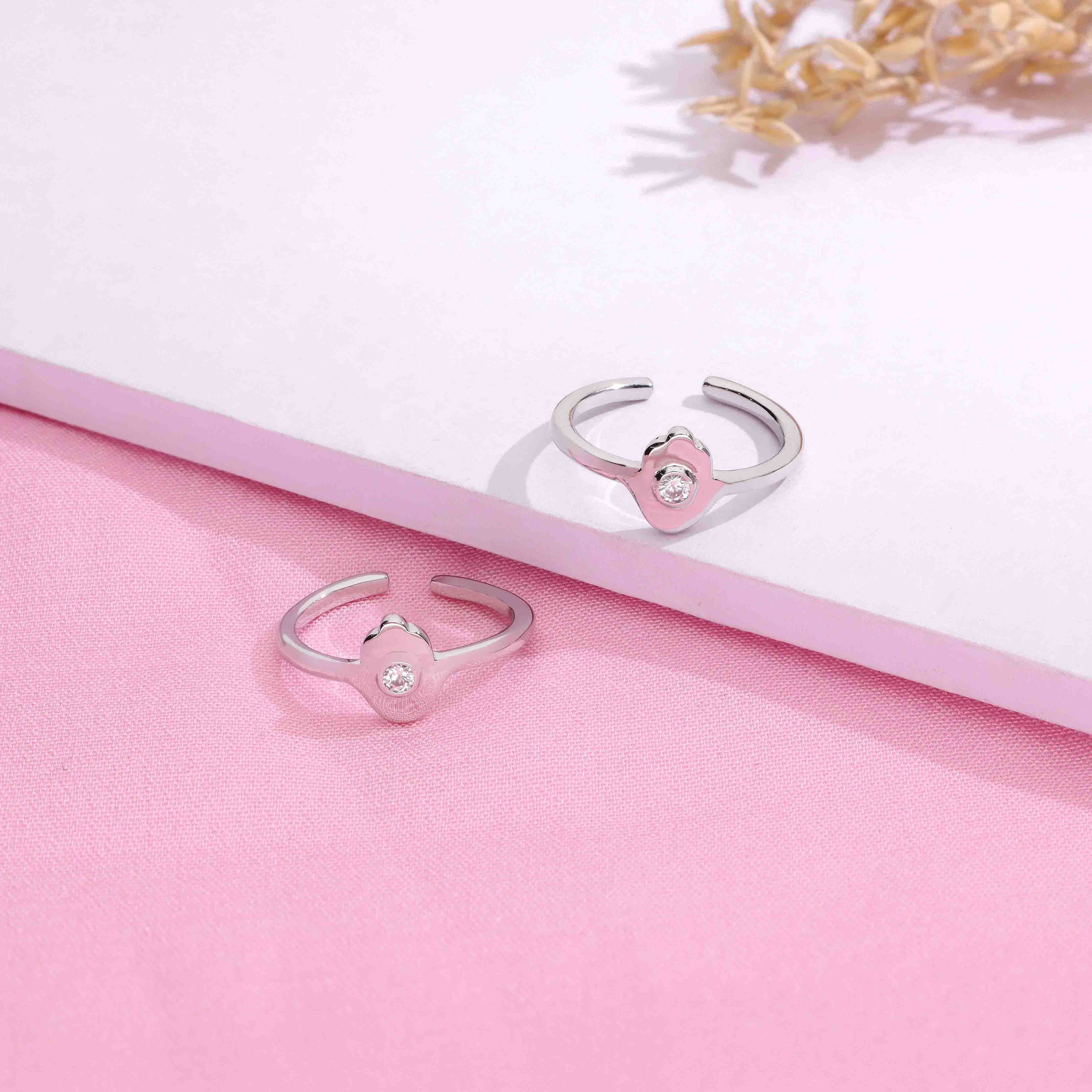 Sterling Silver Solitaire Causal Toe Ring - Image 6