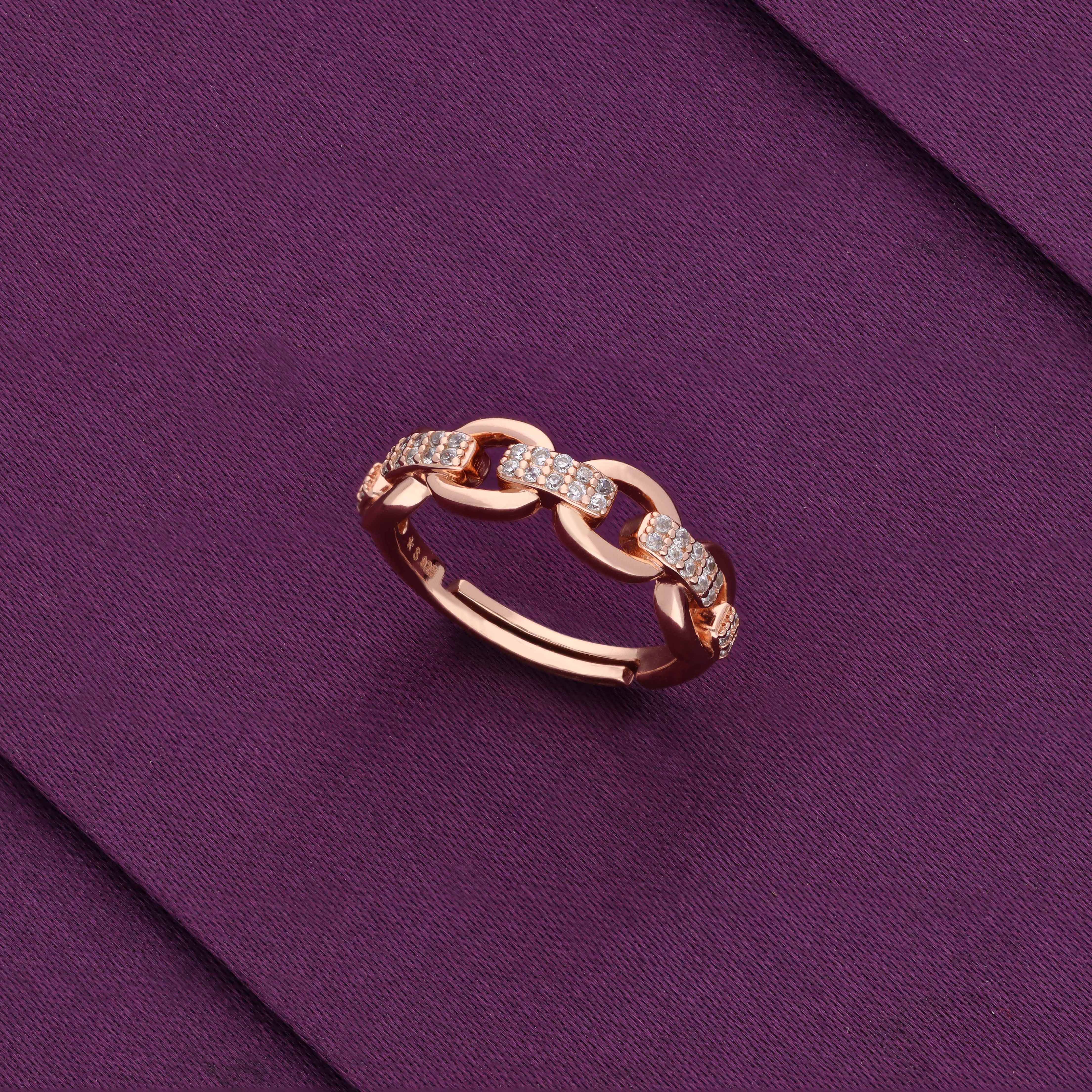 Trendy Link Silver Minimal Ring - Image 4