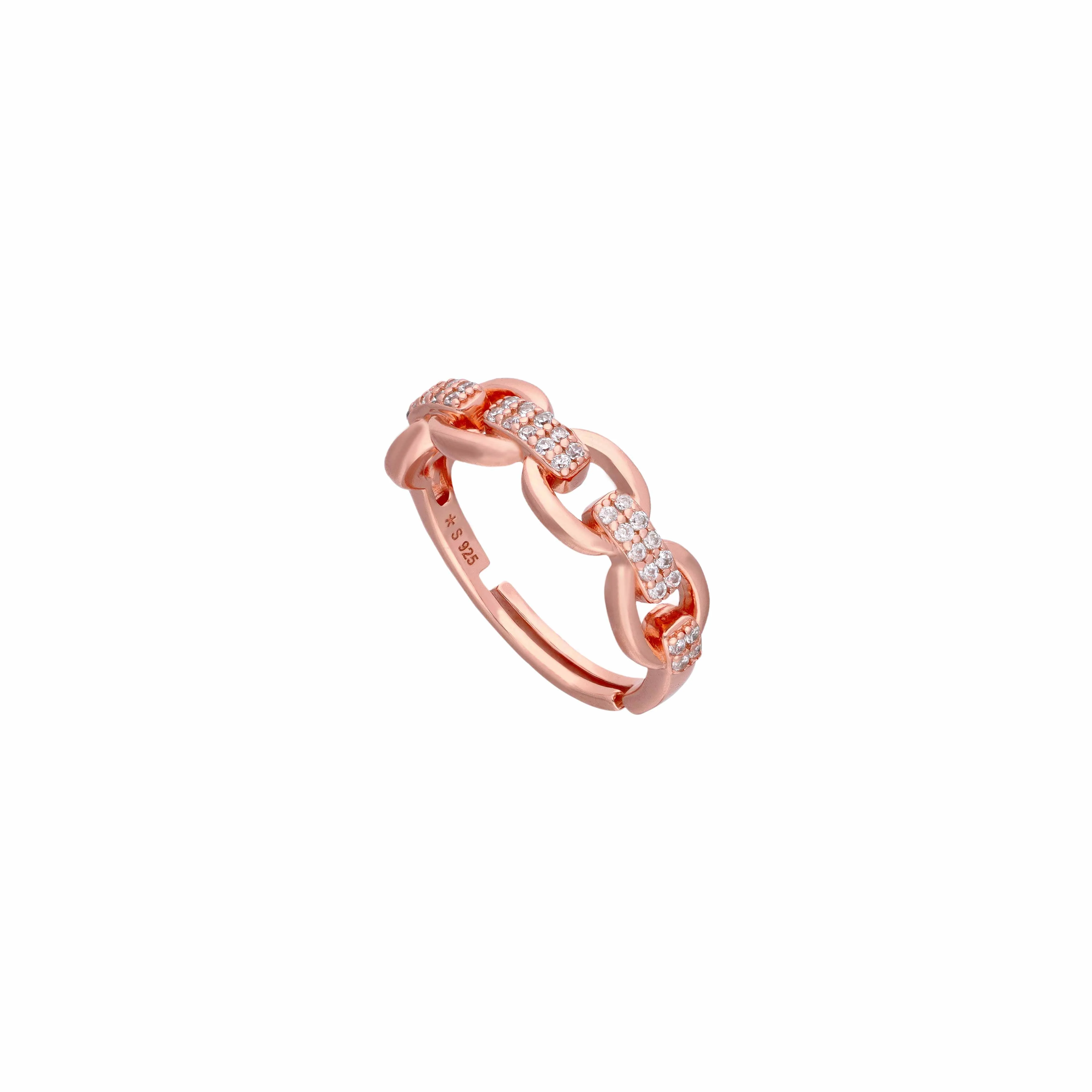 Trendy Link Silver Minimal Ring - Image 5